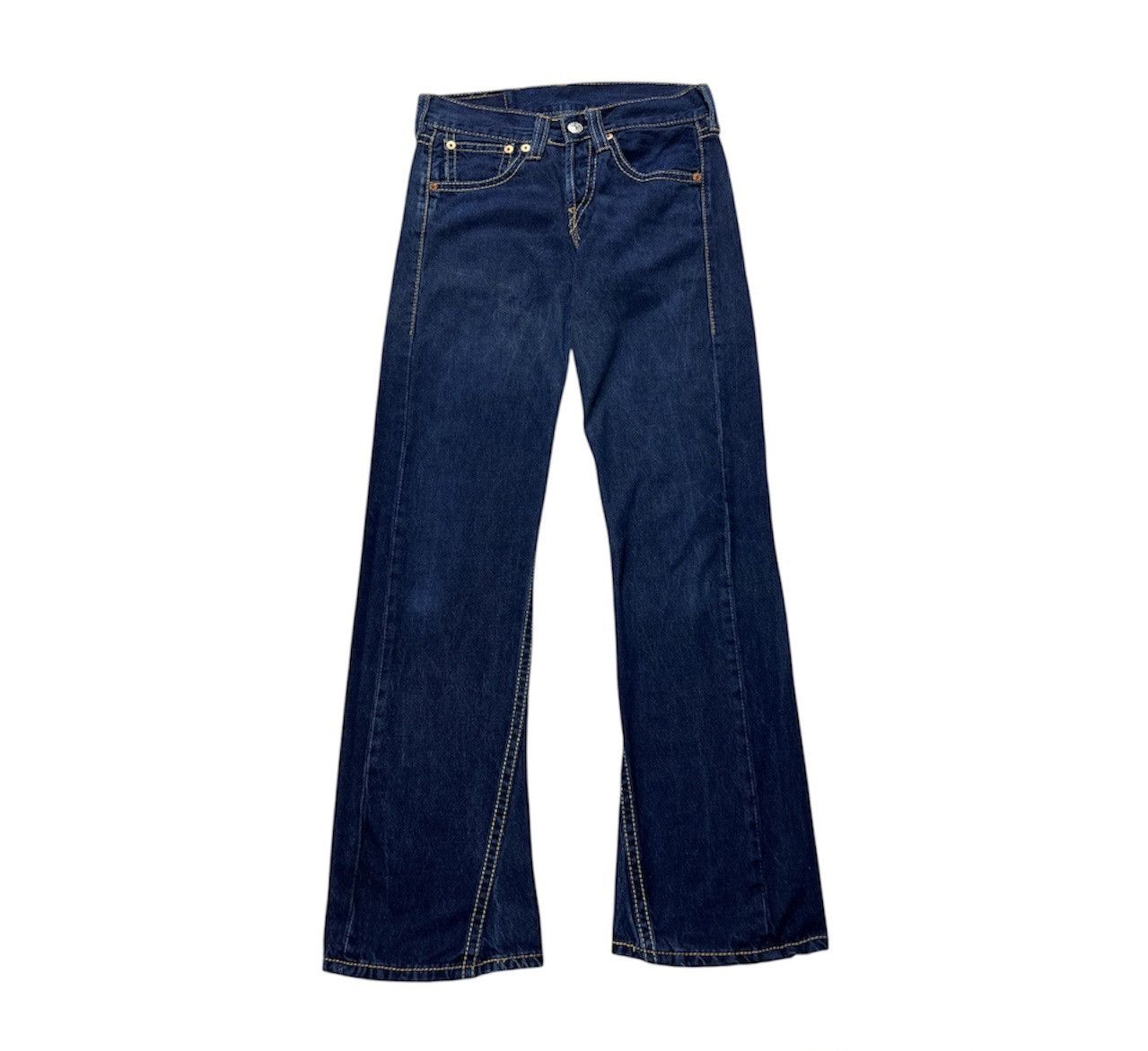 Levi's Vintage Levi’s 907 flared navy denim y2k jeans pants bootcut Size US 29 - 2 Thumbnail