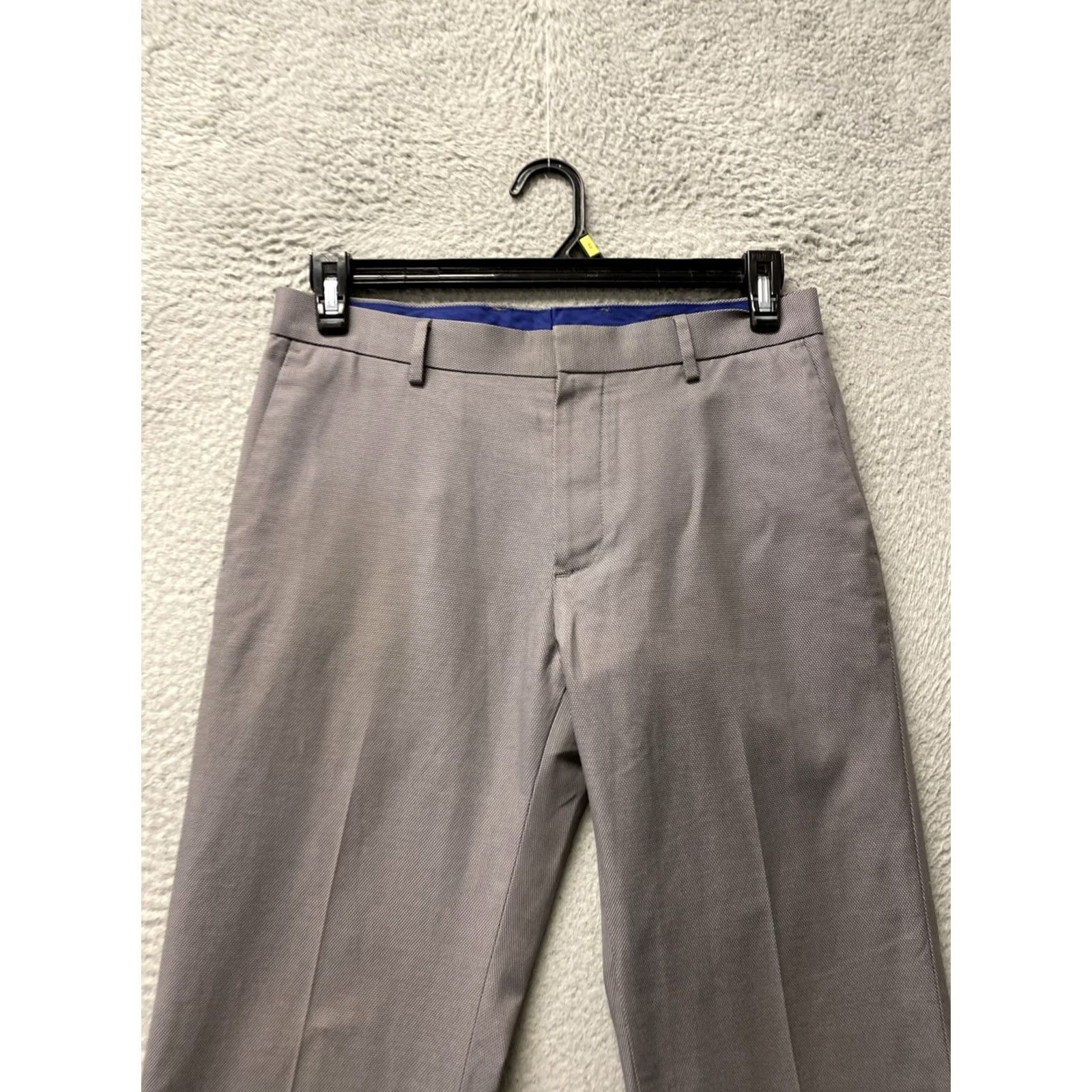 Banana Republic Banana Republic Dress Pants Mens 30x30 Slim Fit Cotton Gray Button Zip Flat Front Straight Leg Workwear Casual 30 in Inseam Mens Size US 30 / EU 46 - 2 Thumbnail