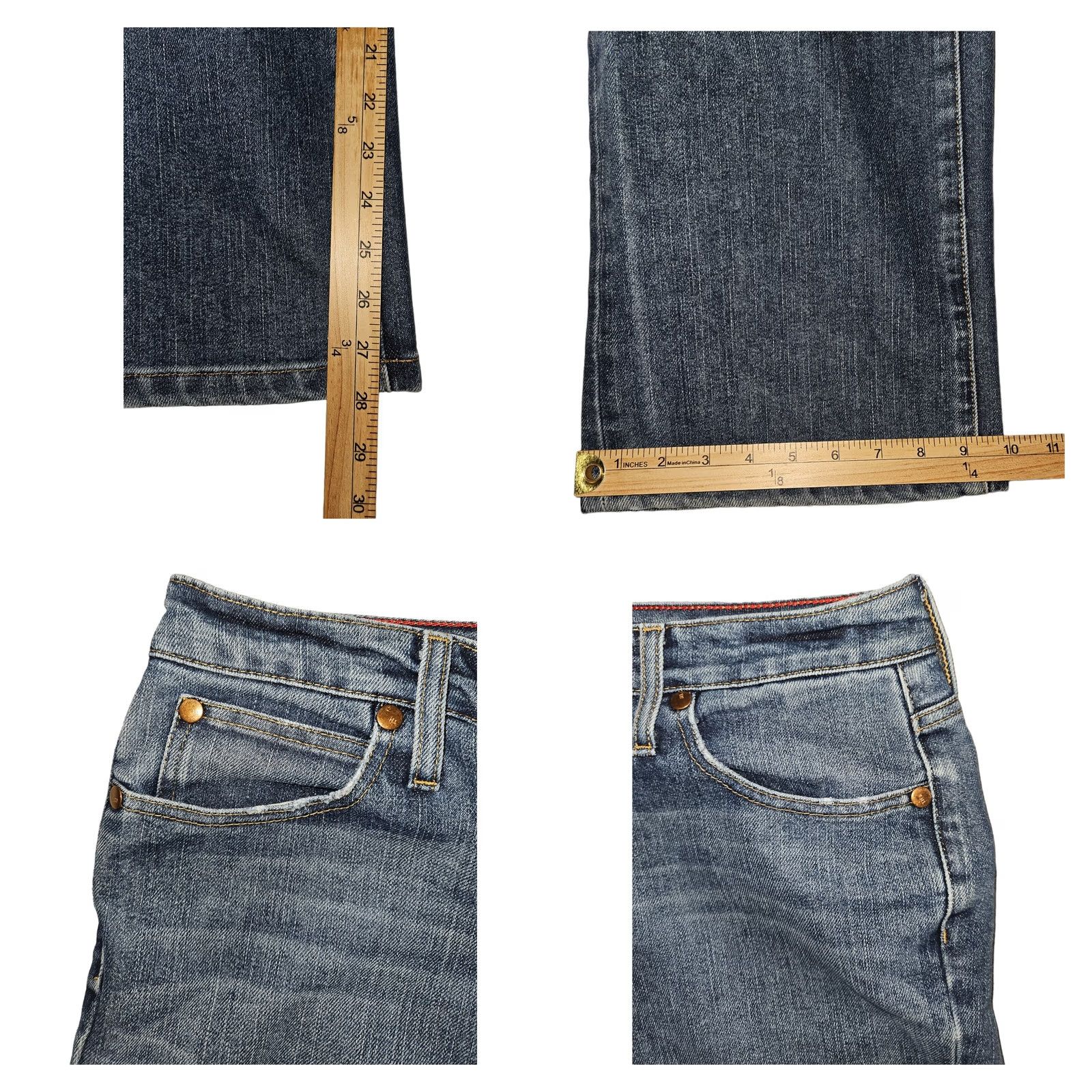 Tommy Hilfiger Vintage Tommy HIlfiger Jeans Womens 16 Boot Cut Blue Denim Embroidered Y2K Size 38" / US 16 / IT 52 - 8 Thumbnail