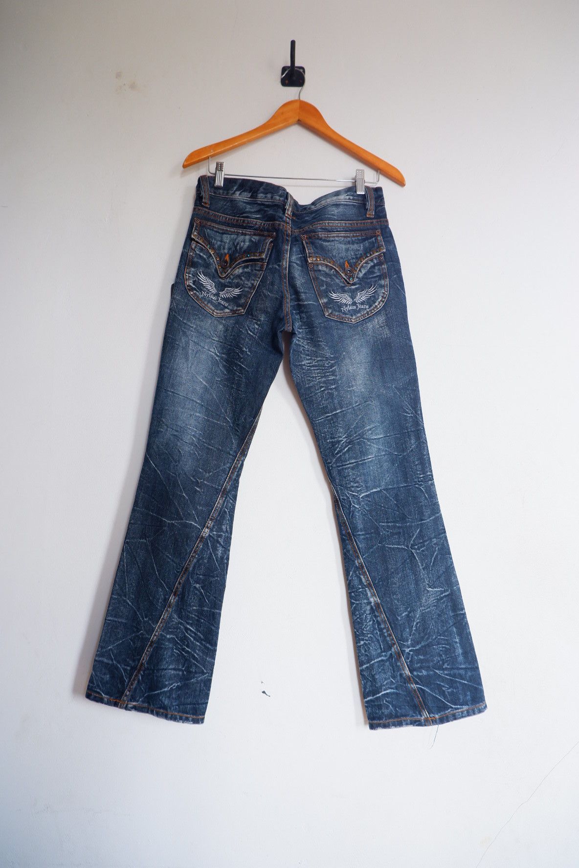 Tornado Mart Vintage Nylaus Flare Stud Jeans Size US 31 - 1 Thumbnail