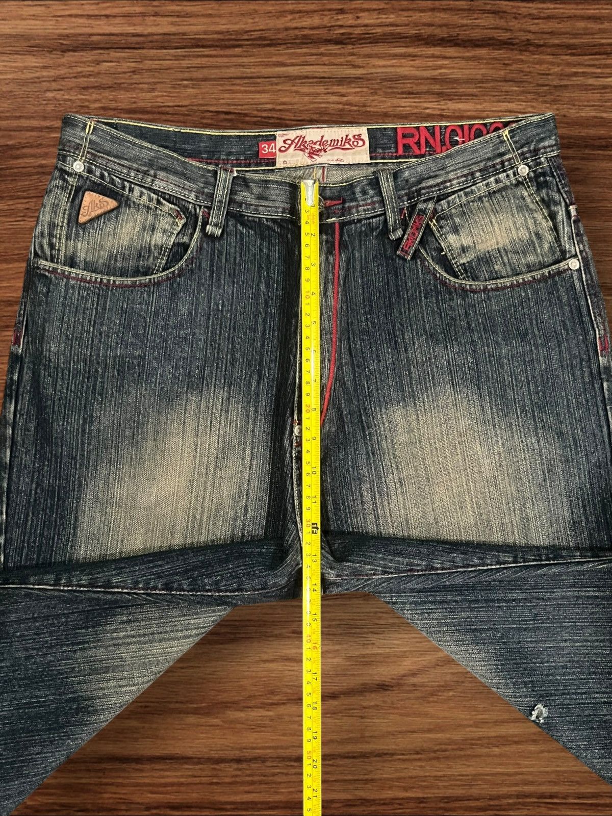 Akademiks ⚡️Baggy⚡️Akademiks Y2K Graffiti Patchwork Distress Baggy Jeans Size US 34 / EU 50 - 20 Thumbnail