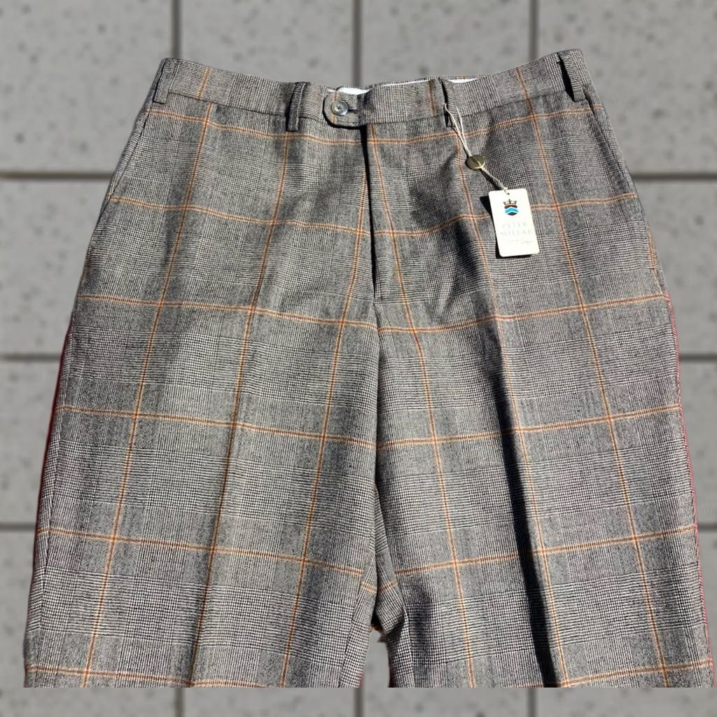 Peter Millar NWT Peter Millar Dress Pants Mens 32 Wool Cashmere Plaid Unhemmed Made In Italy Pants Brown Straight Front Mens Regular Size US 32 / EU 48 - 1 Thumbnail