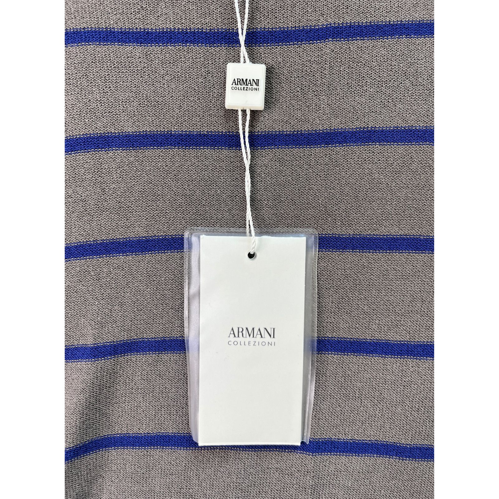 Giorgio Armani SKU2-3 GIORGIO ARMANI Men's Sweater Striped Grey/Blue Small Size US S / EU 44-46 / 1 - 14 Thumbnail