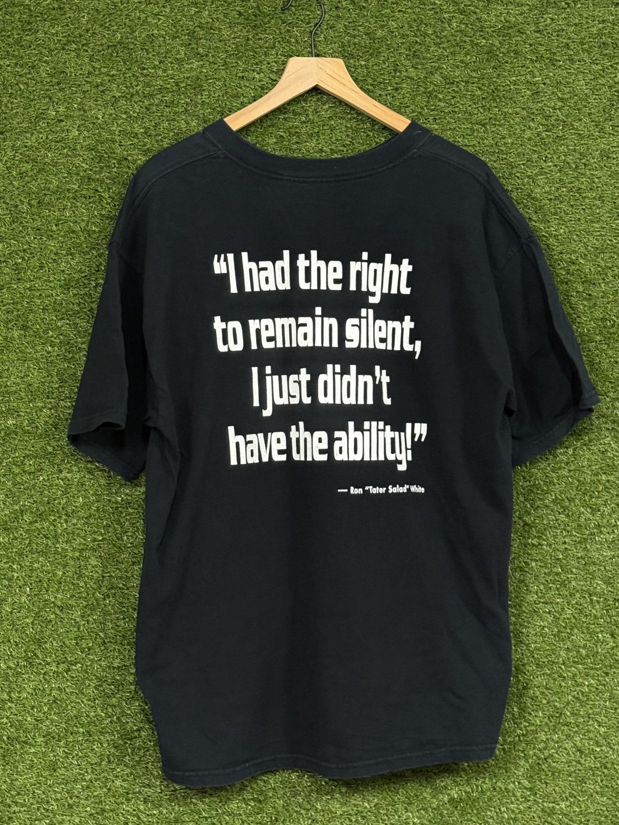 Vintage Vintage Gildan Right to Remain Silent Ron Salad Tee XL Black Size US XL / EU 56 / 4 - 1 Thumbnail