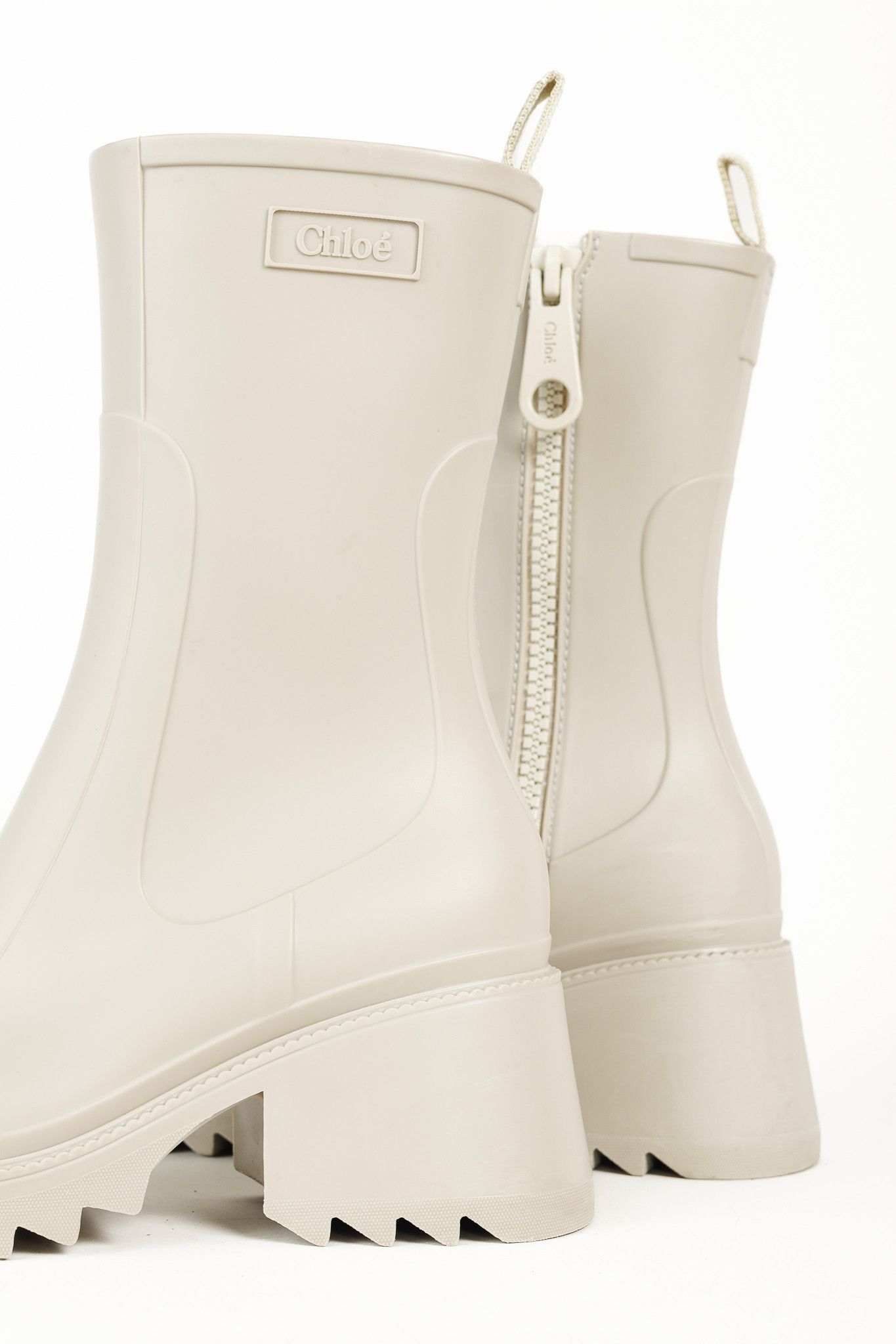 Chloe Chloe Betty Grey Rubber Chunky-Heel Rain Boots Size US 6.5 / IT 36.5 - 7 Thumbnail