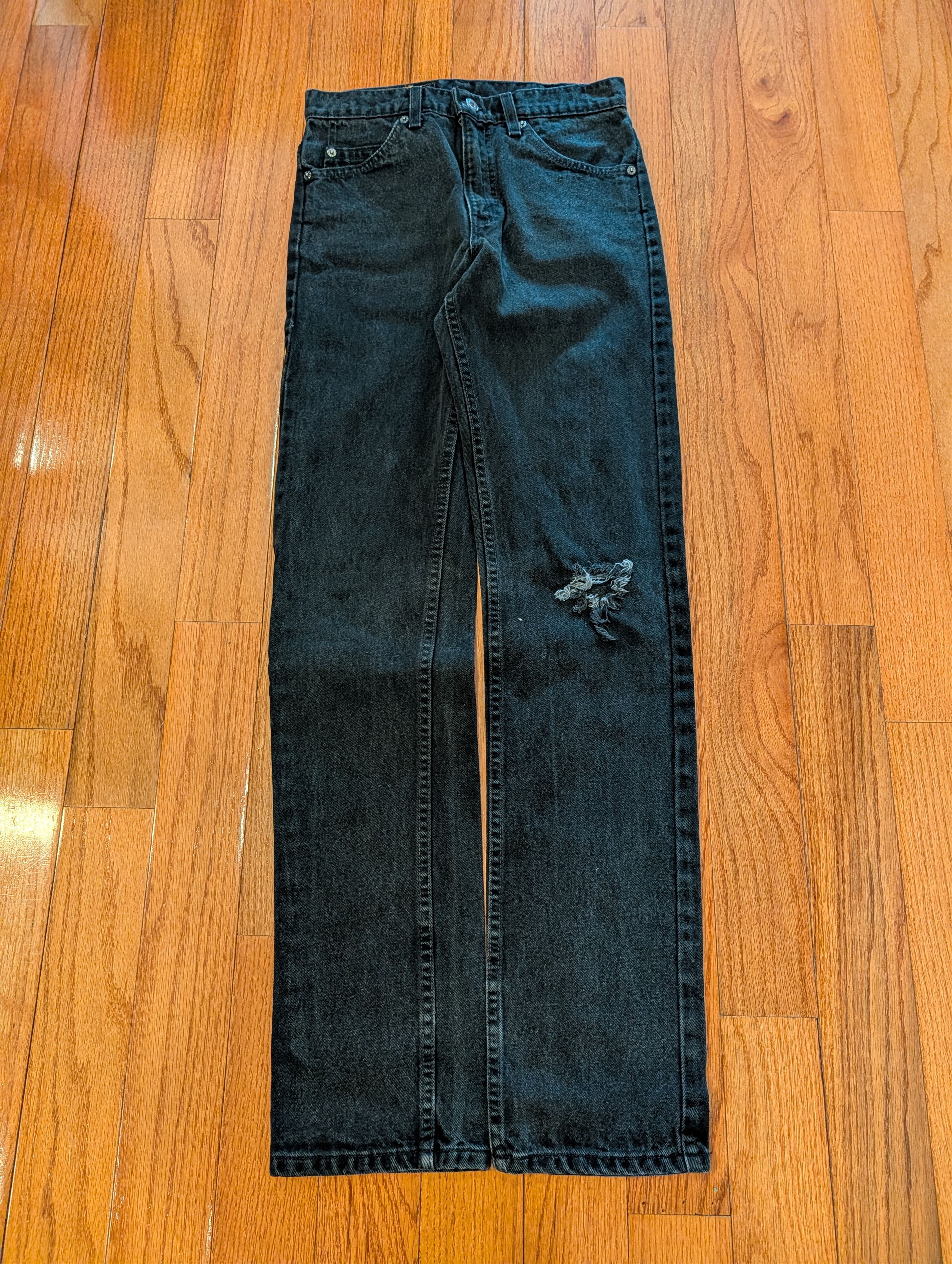 Levi's Vintage 90s Levis 505 Orange Regular Straight Jeans 29x34 Size US 29 - 4 Thumbnail
