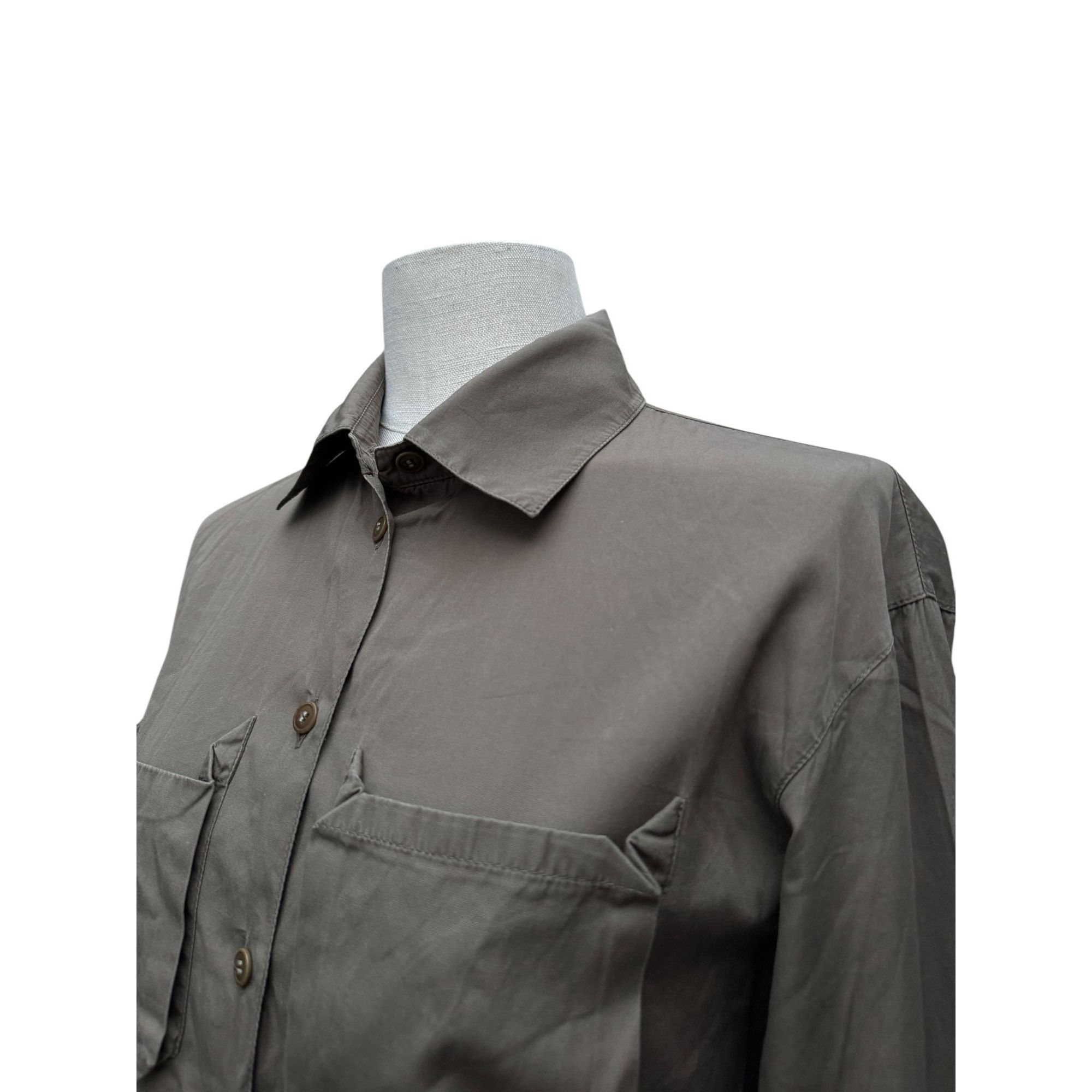Miu Miu Vintage Khaki Military Shirt Size M / US 6-8 / IT 42-44 - 3 Thumbnail