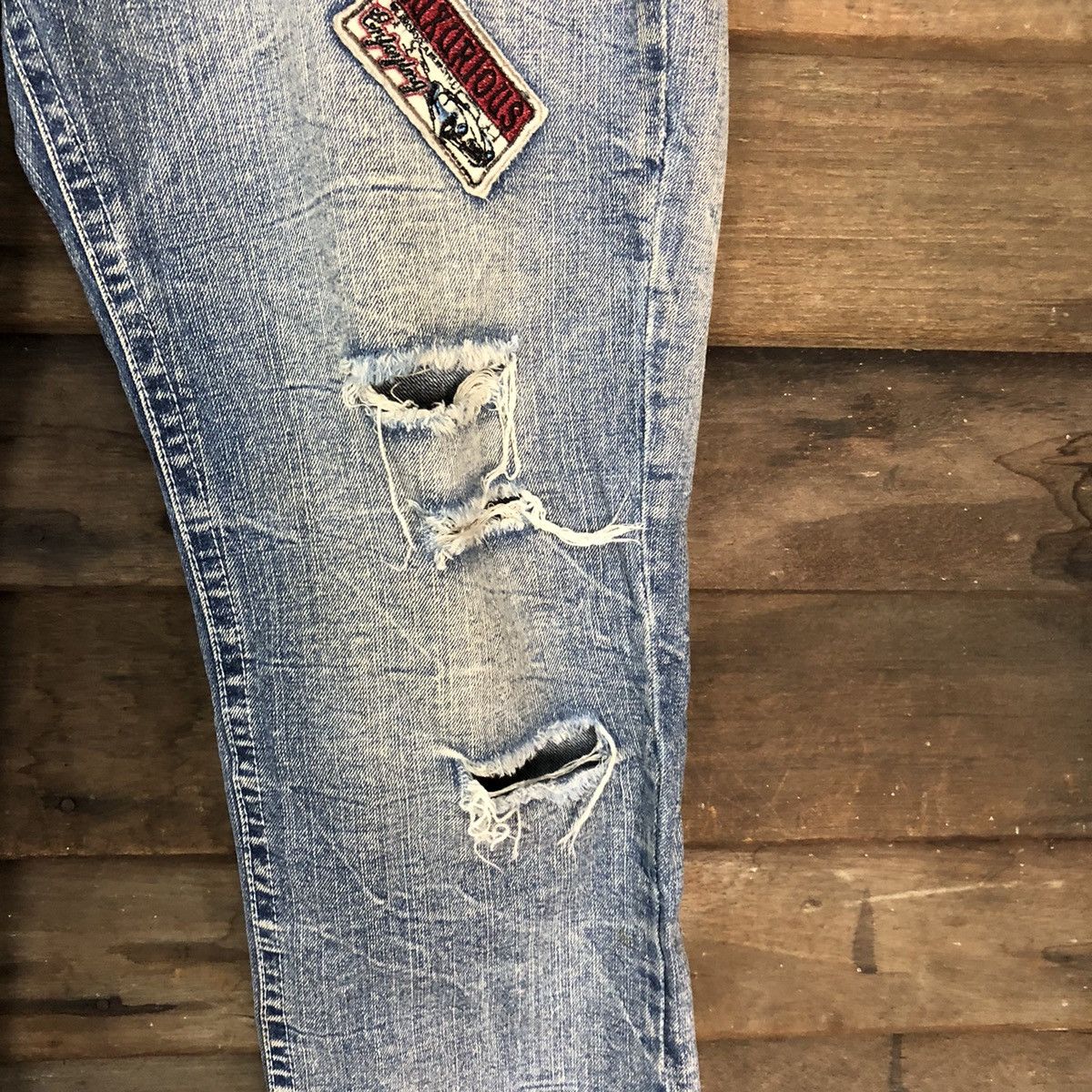 Japanese Brand Vintage Standard distressed ripped Blue Denim Pants #7381 Size 28" / US 6 / IT 42 - 8 Thumbnail
