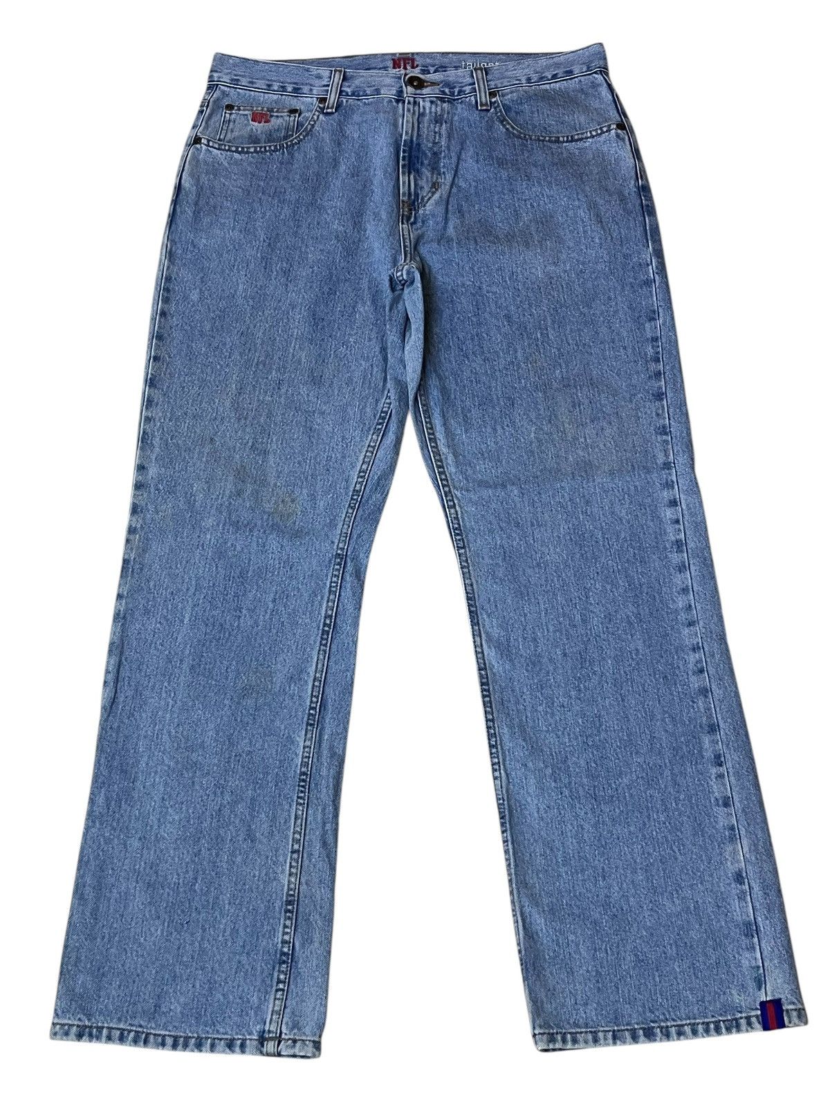 NFL GRAIL🔥NFL NEW YORK GIANTS TEAM TAILGATER RELAXED JEANS Size US 35 - 2 Thumbnail