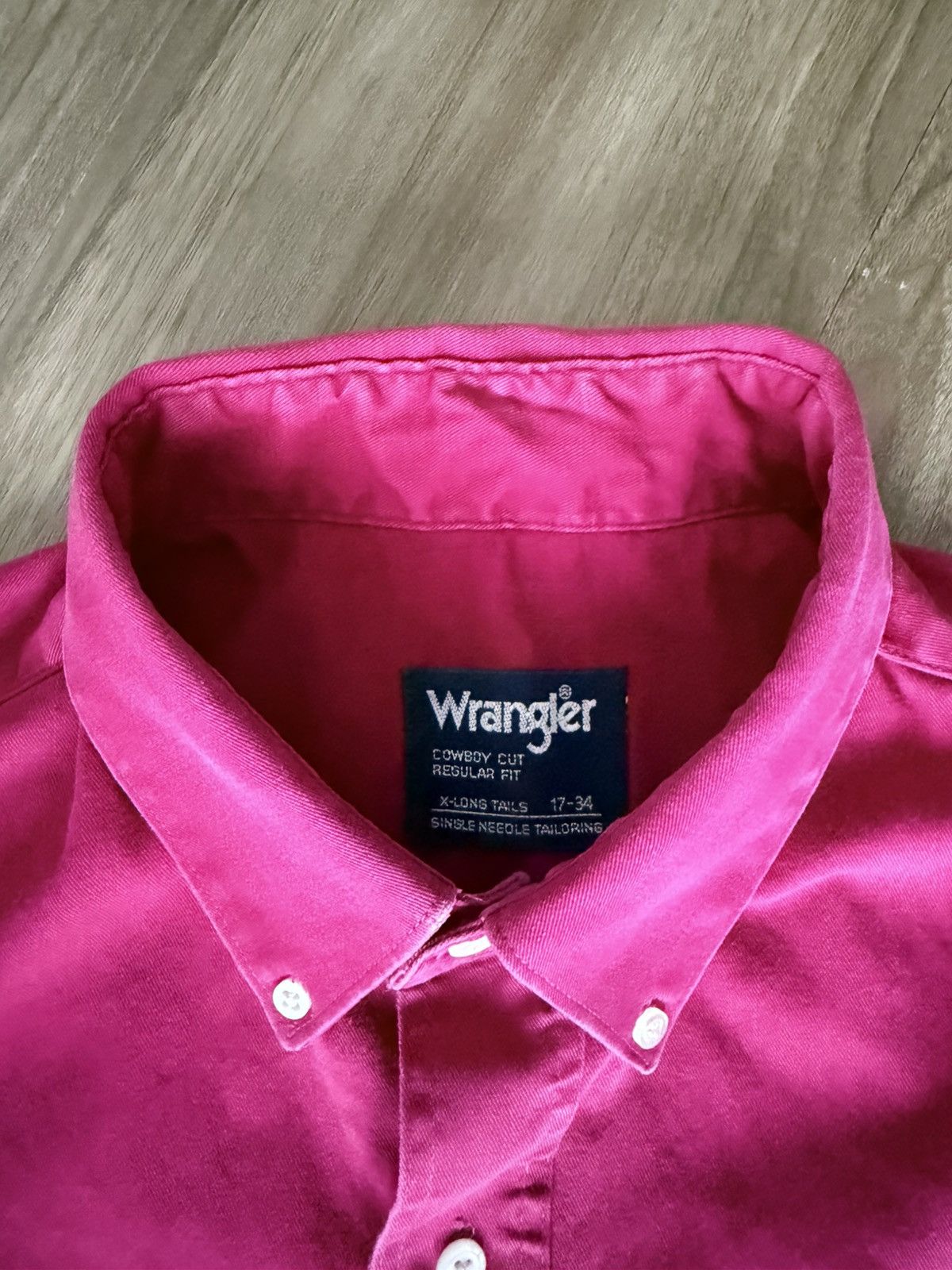 Wrangler Vintage Wrangler Cowboy Cut Shirt Pink 17-34 Size US L / EU 52-54 / 3 - 4 Thumbnail