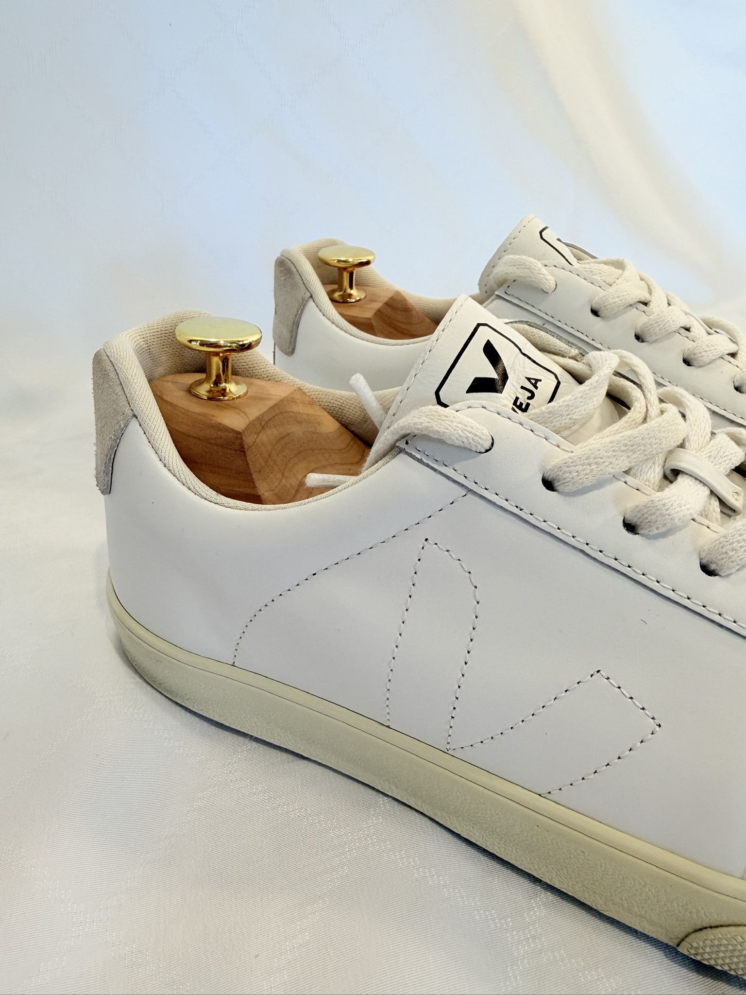 Veja Veja Esplar White Leather Sneakers Size US 8 / EU 41 - 2 Thumbnail