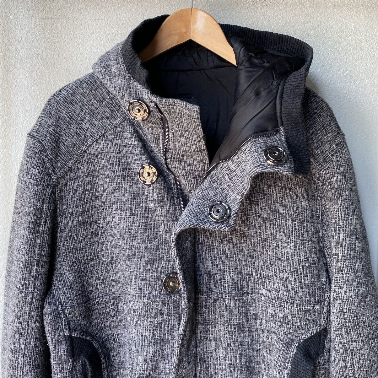 Emporio Armani EMPORIO ARMANI Grey Knit Hooded Coat Size S / US 4 / IT 40 - 12 Thumbnail