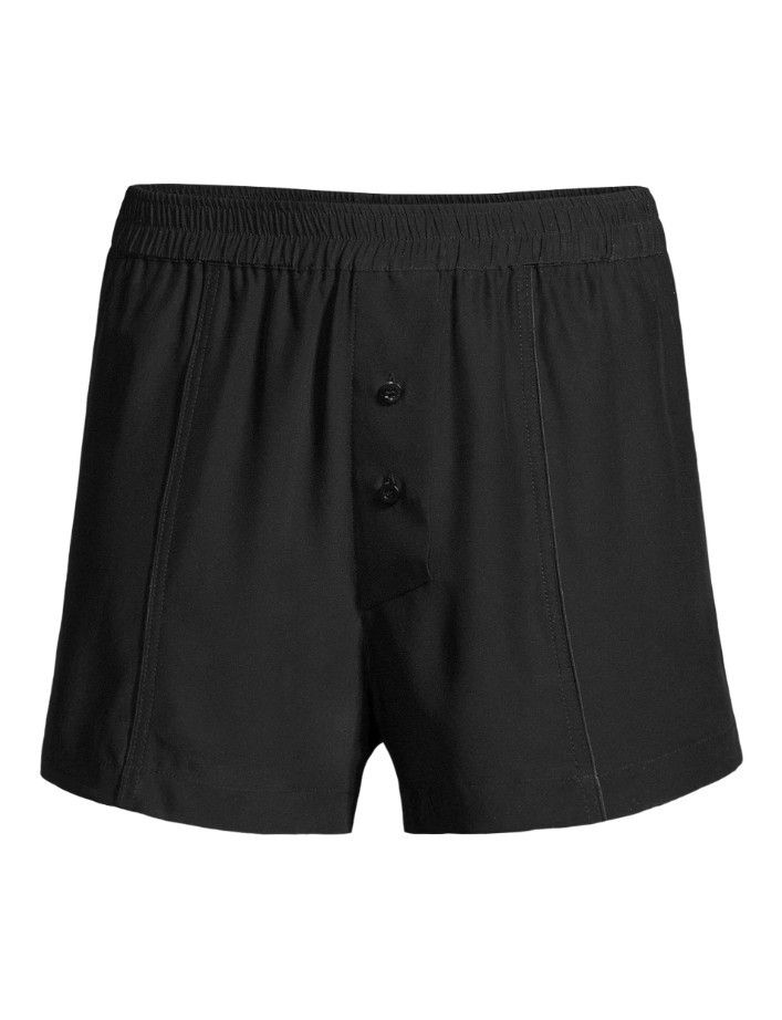 KIKI DE MONTPARNASSE Kiki De Montparnasse Silk Boxer Pyjama Shorts Black ( XS ) Size 22" - 1 Thumbnail