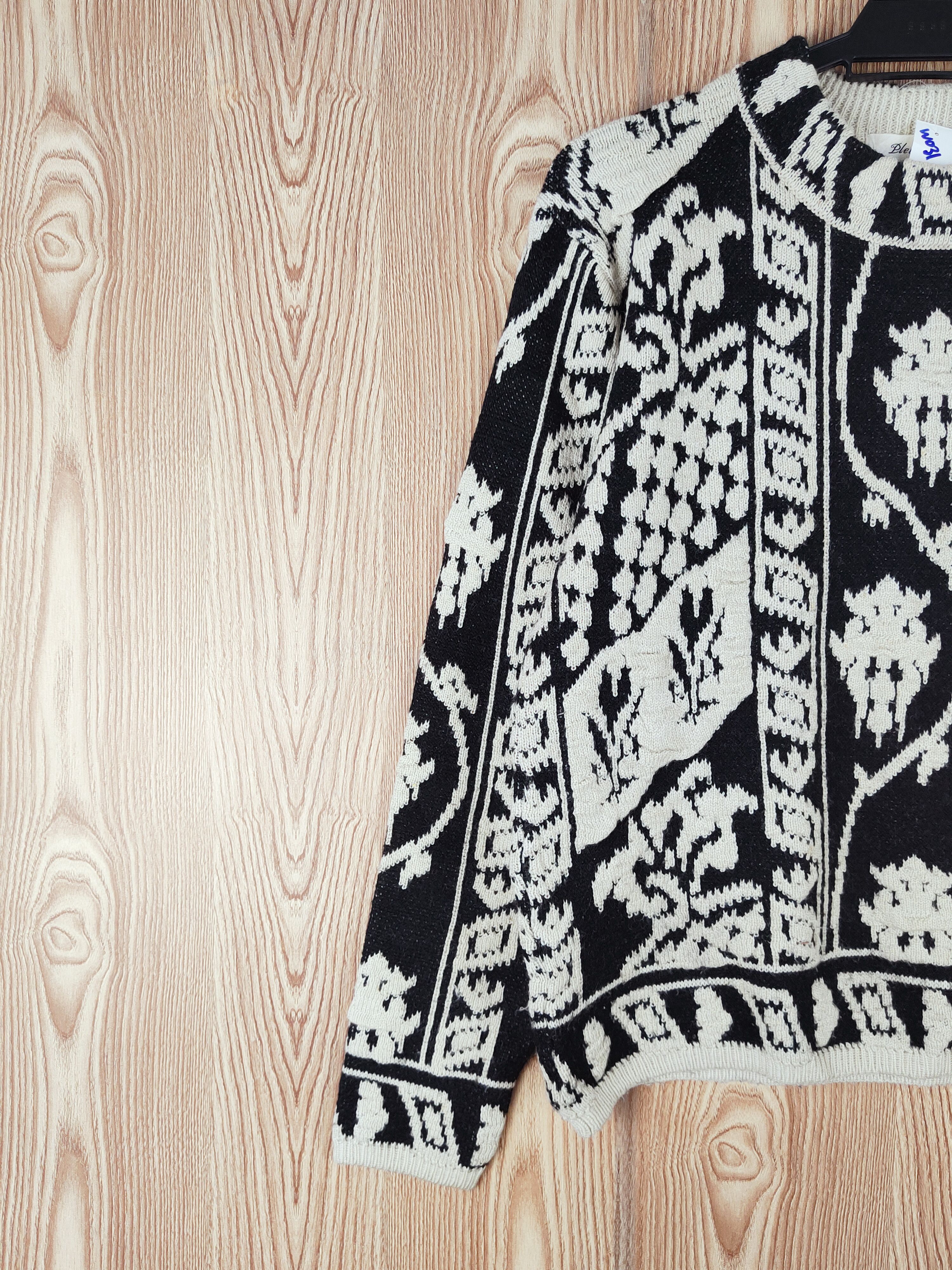 Japanese Brand × Vintage Pleuvoir Black Cream Knitwear Sweatshirts #W031 Size US S / EU 44-46 / 1 - 3 Thumbnail