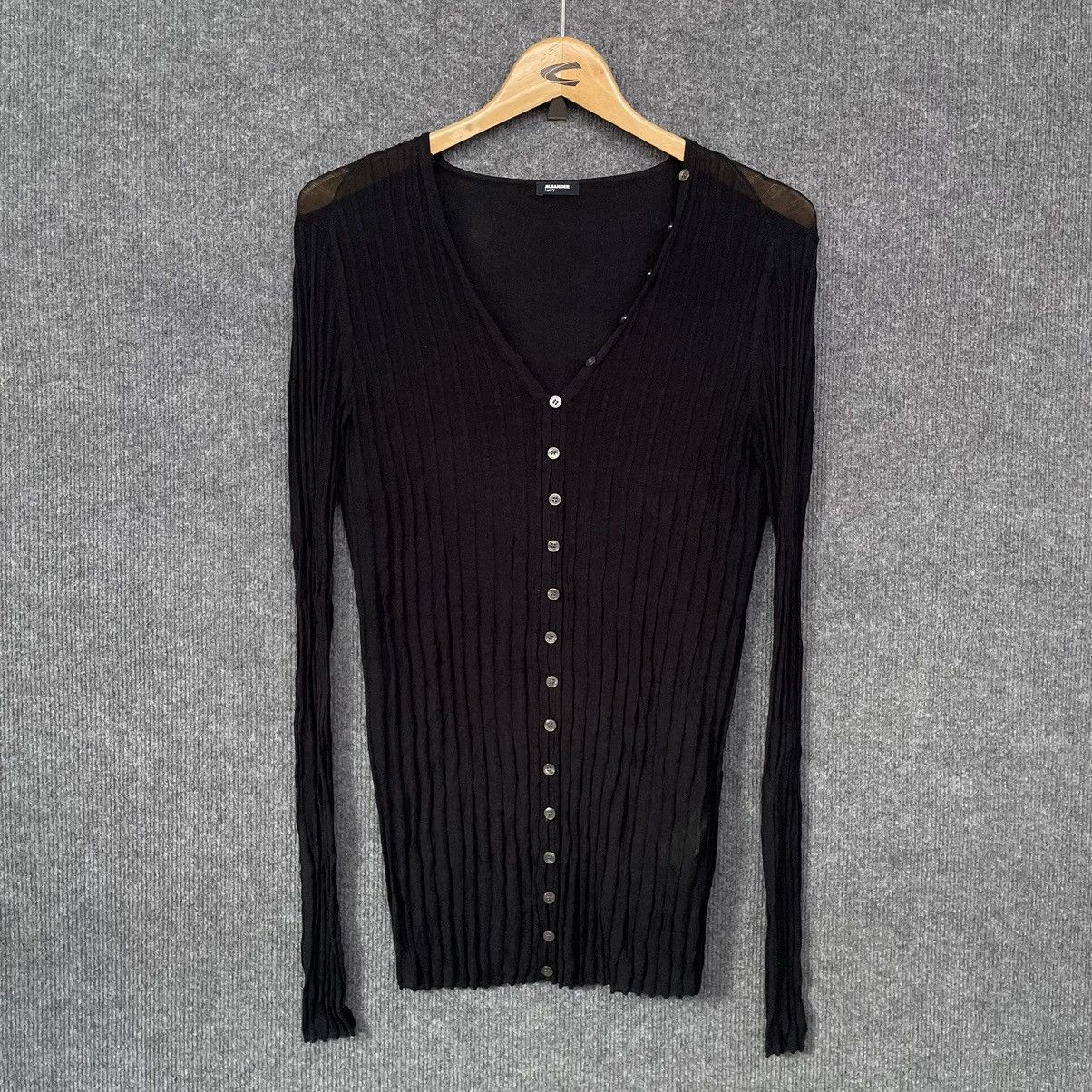 Jil Sander Jil Sander Navy Black Button Pleated Cardigan Size M / US 6-8 / IT 42-44 - 1 Thumbnail