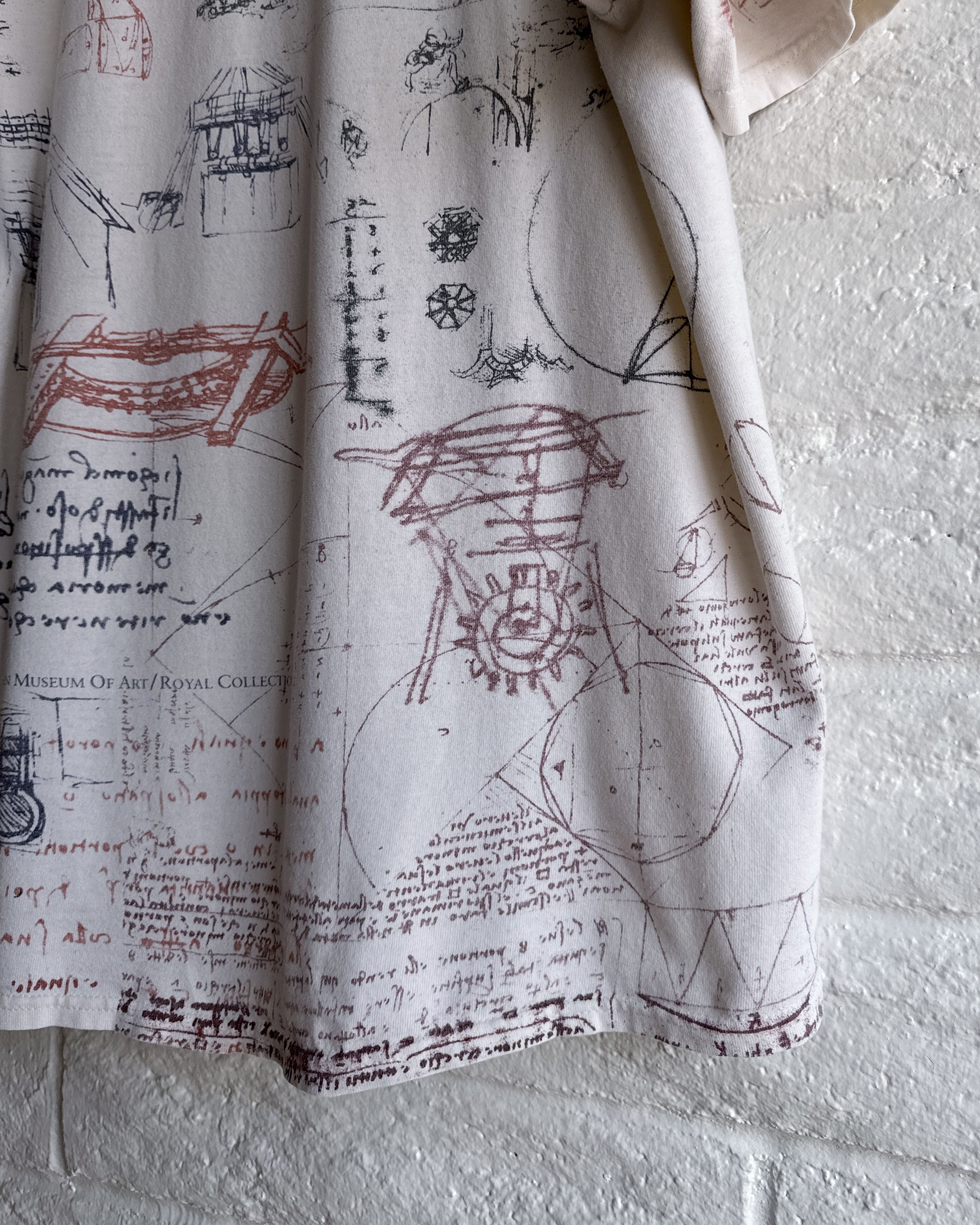 Vintage Vintage 90s Leonardo DaVinci T Shirt Men's XL AOP Scribble Size US XL / EU 56 / 4 - 8 Thumbnail