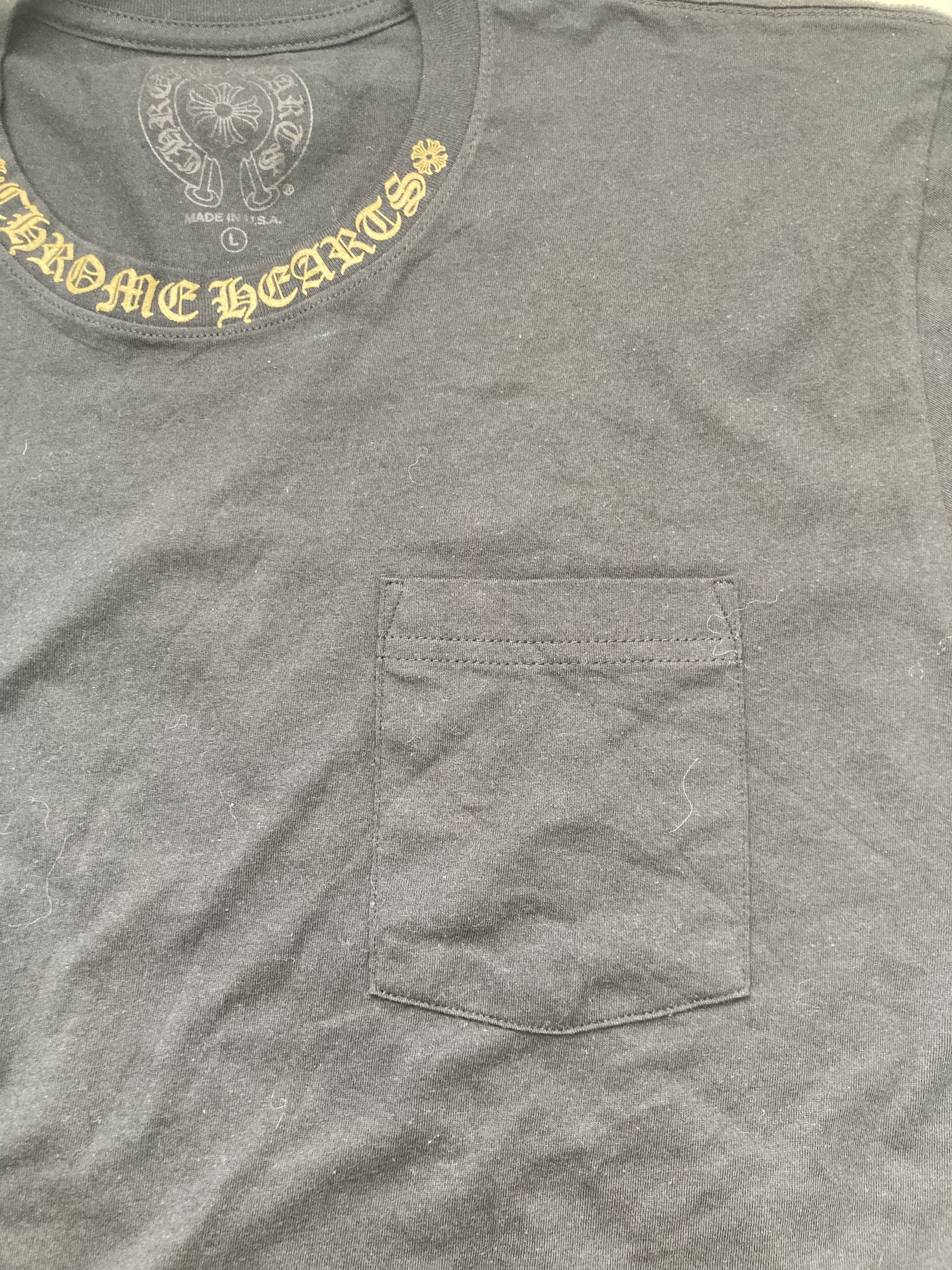 Chrome Hearts Chrome Hearts Gold Script Neck Pocket Short Sleeve T-Shirt Size US L / EU 52-54 / 3 - 3 Thumbnail