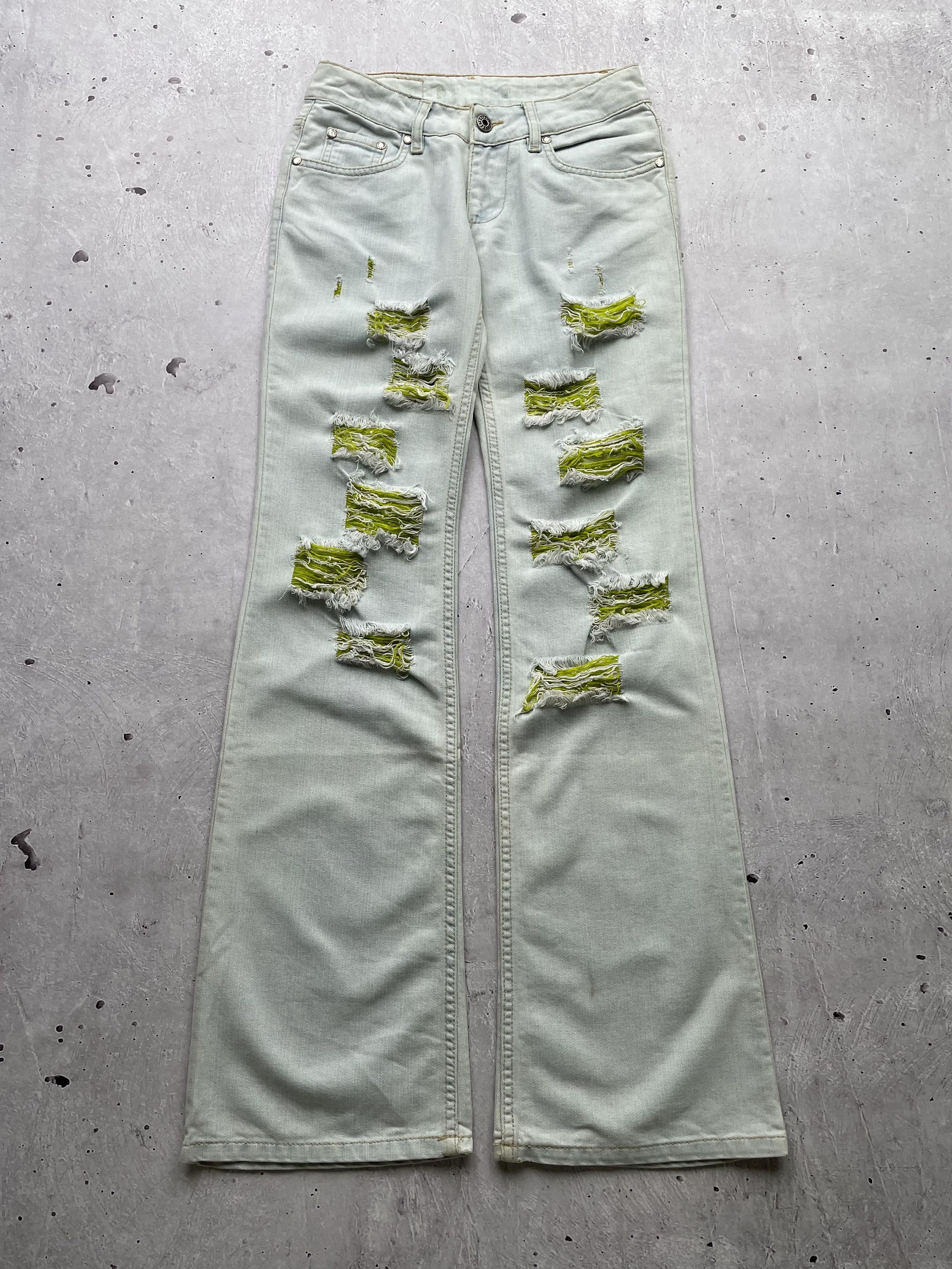 image of Avant Garde x Vintage Ripped Flared Jeans in Blue, Women's (Size 26)
