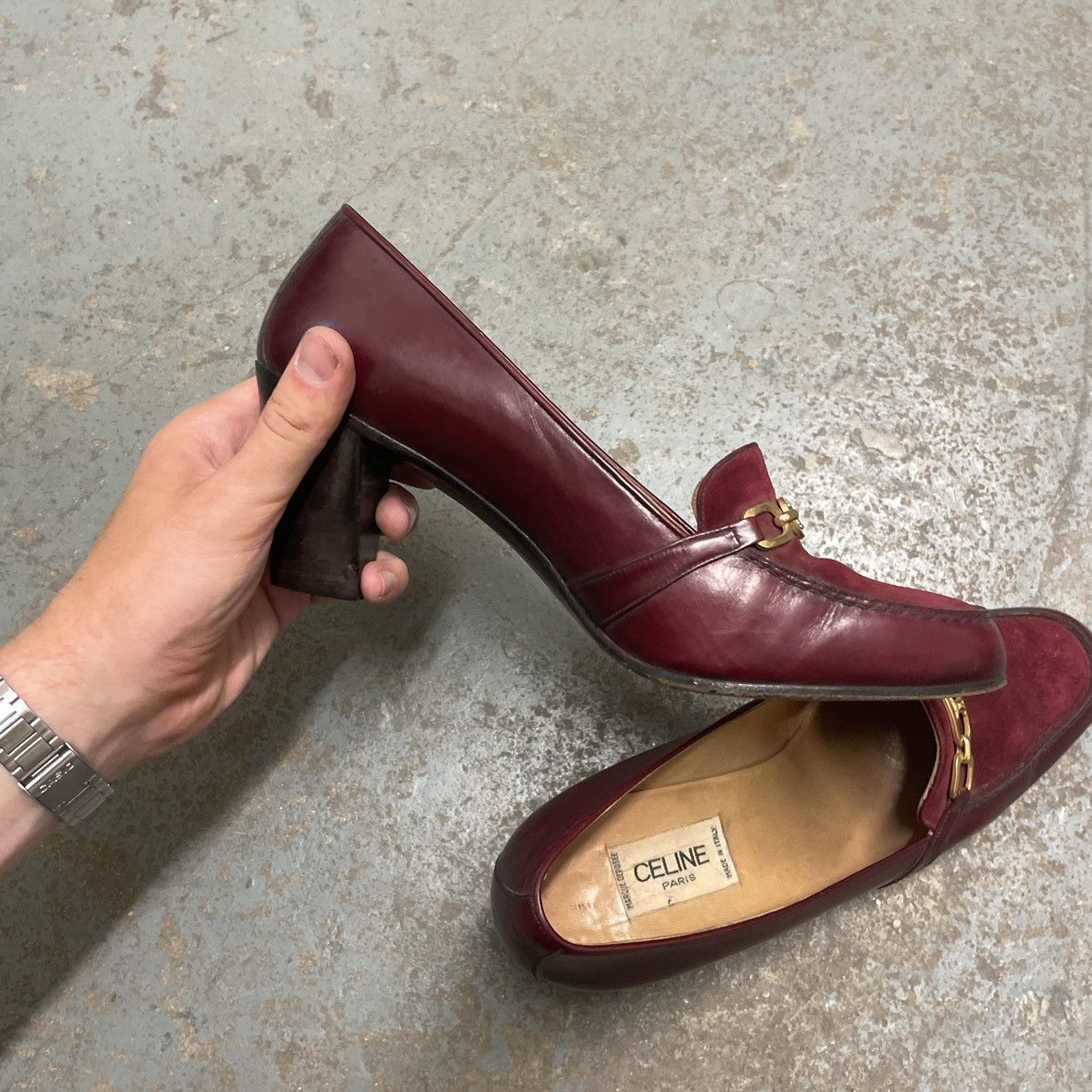 Celine × Vintage Vintage celine leather pumps Size US 9 / IT 39 - 10 Thumbnail