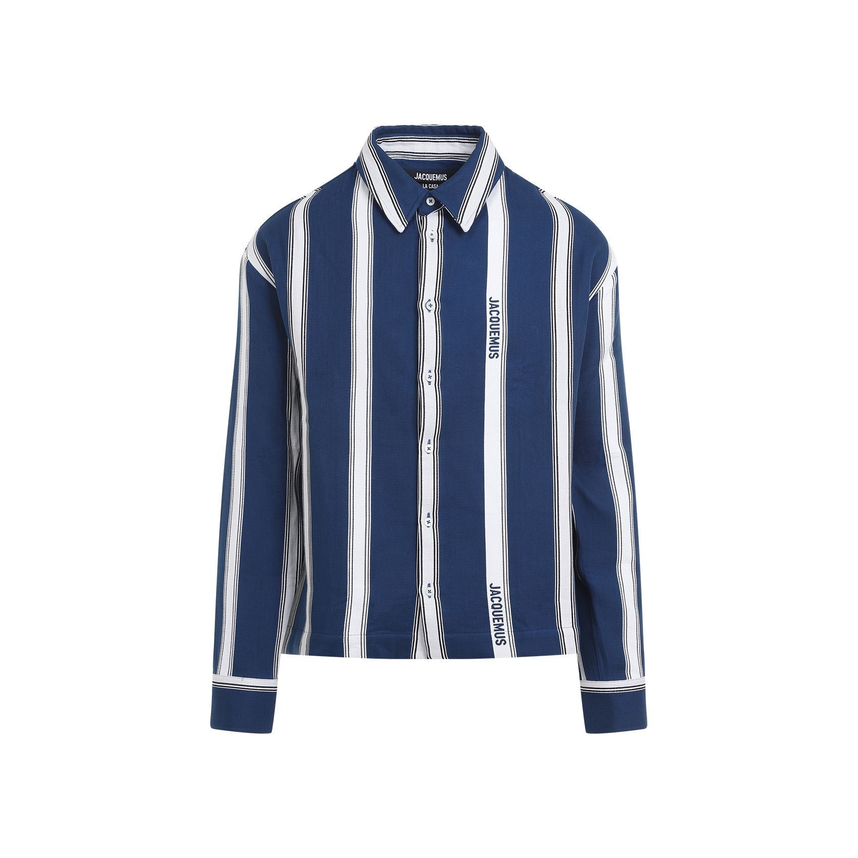 Jacquemus o1s22i1n1024 Boxy Striped Shirt in Blue/White Size US L / EU 52-54 / 3 - 1 Thumbnail