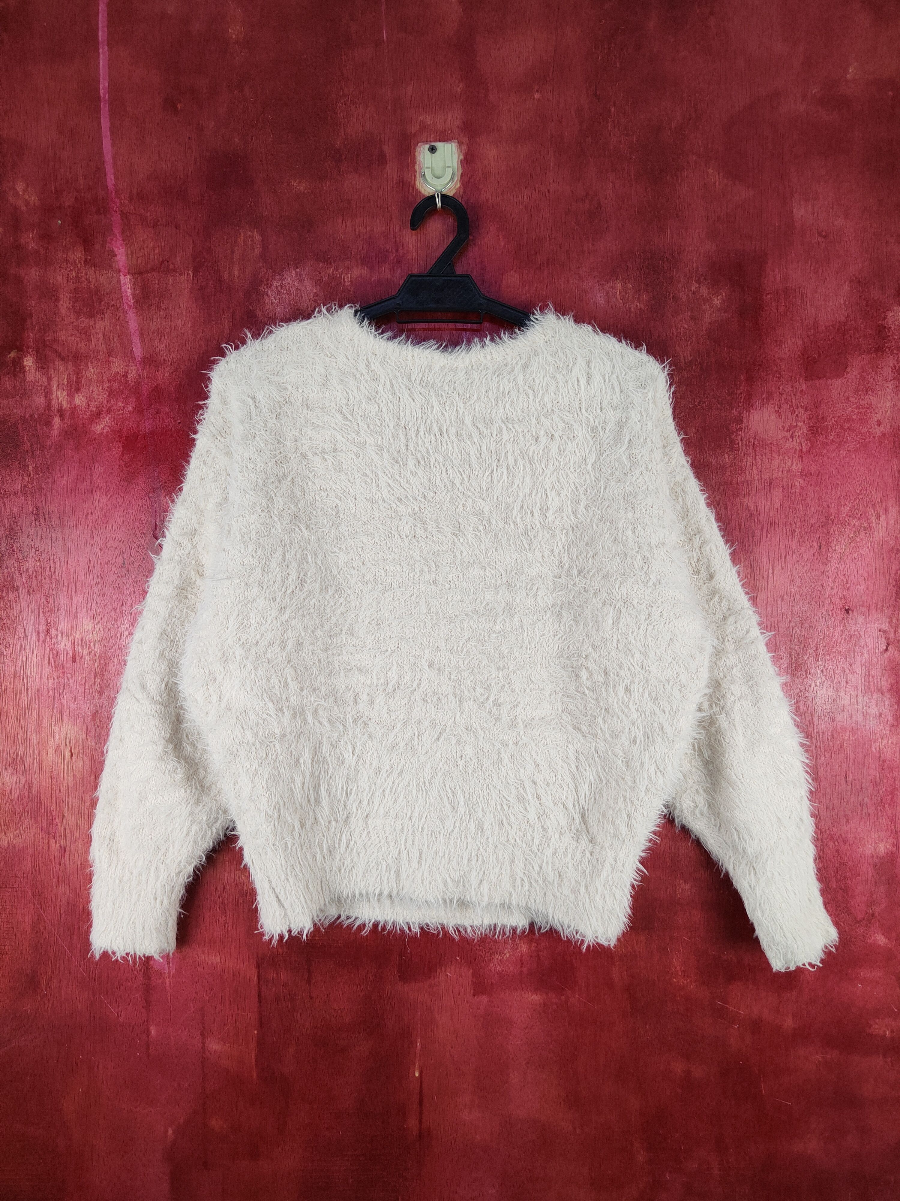 Aran Isles Knitwear GU Beige Shag Shaggy Fur Mohair Knitwear #S2101 Size M / US 6-8 / IT 42-44 - 7 Thumbnail