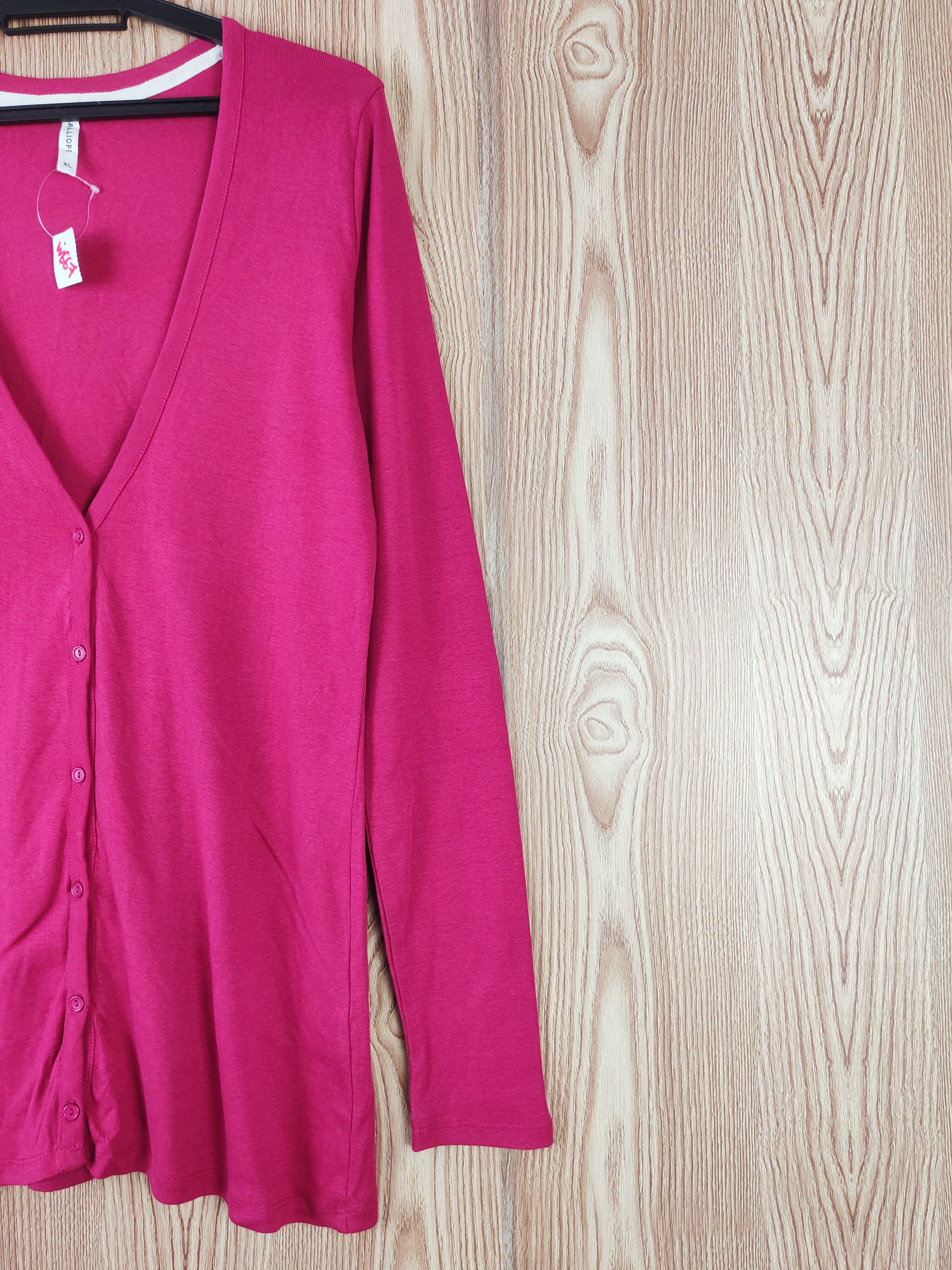 Japanese Brand × Vintage Calliope Dark Pink Cardigan knitwear #W667 Size XL / US 12-14 / IT 48-50 - 5 Thumbnail