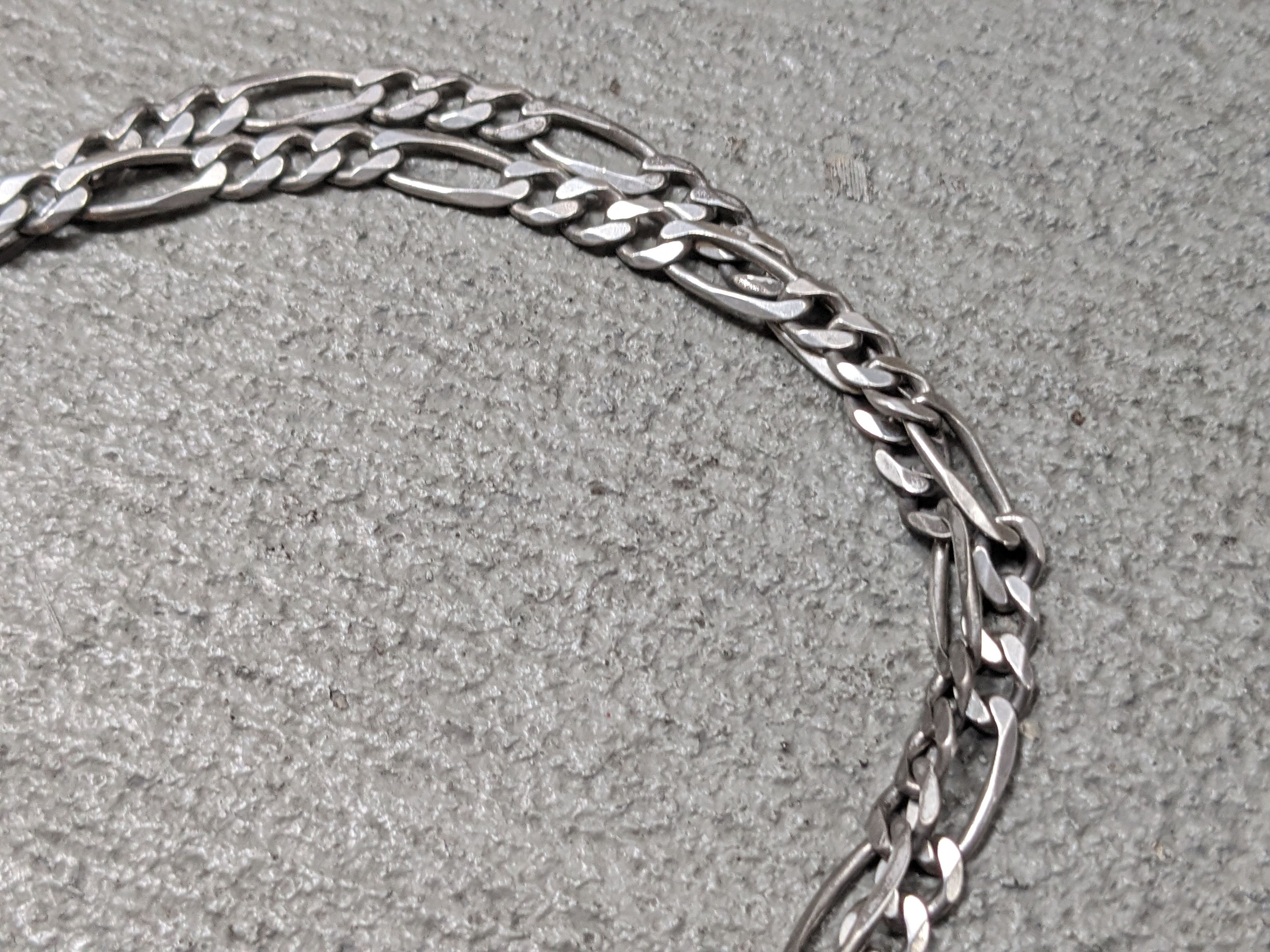 Jewelry Vintage Sterling Silver Necklace Figaro Italy 24" 90s Y2K Size ONE SIZE - 6 Thumbnail