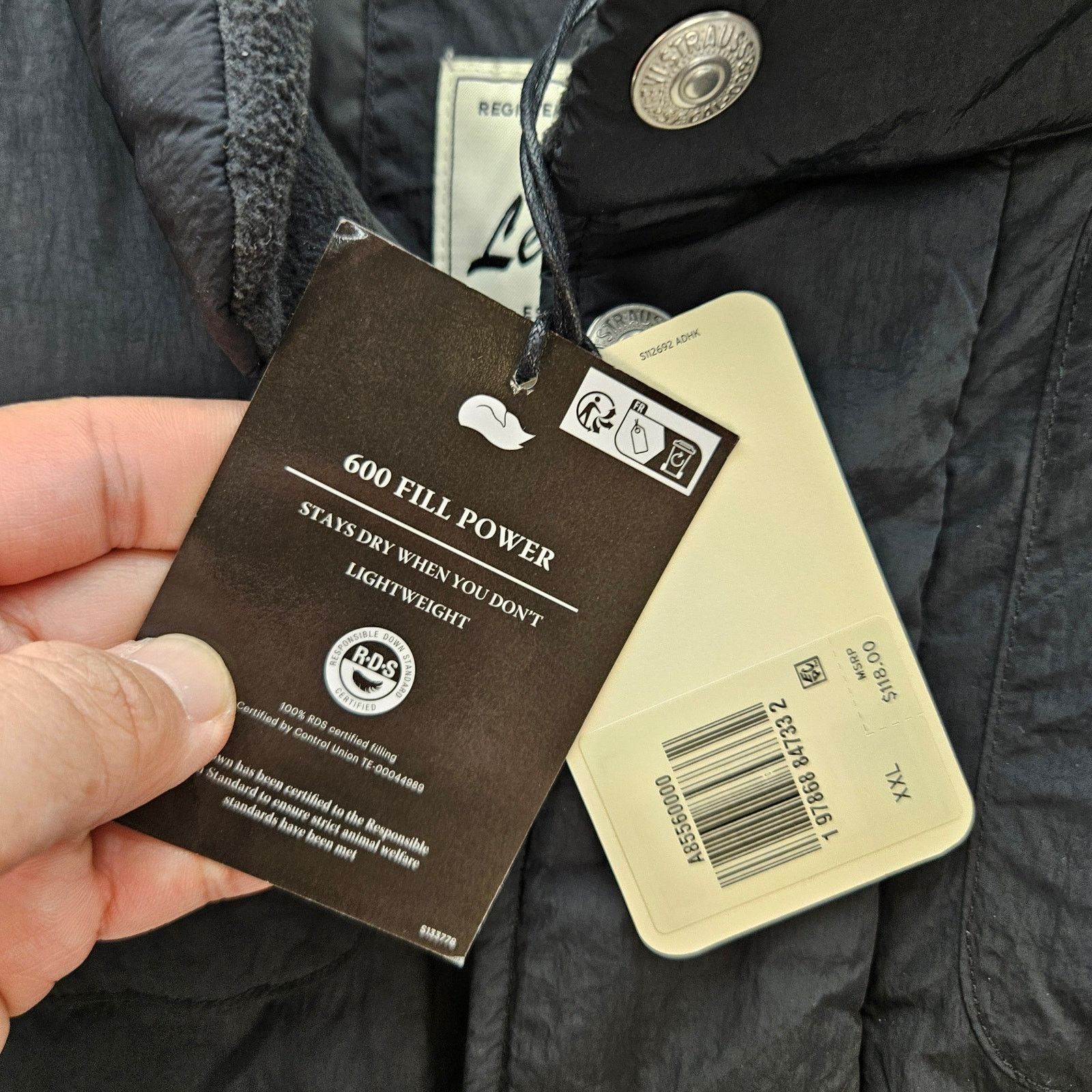 Levi's LEVI'S MEN'S XXL BLACK ROCKRIDGE PUFFER VEST DOWN FULL ZIP Size US XXL / EU 58 / 5 - 5 Thumbnail