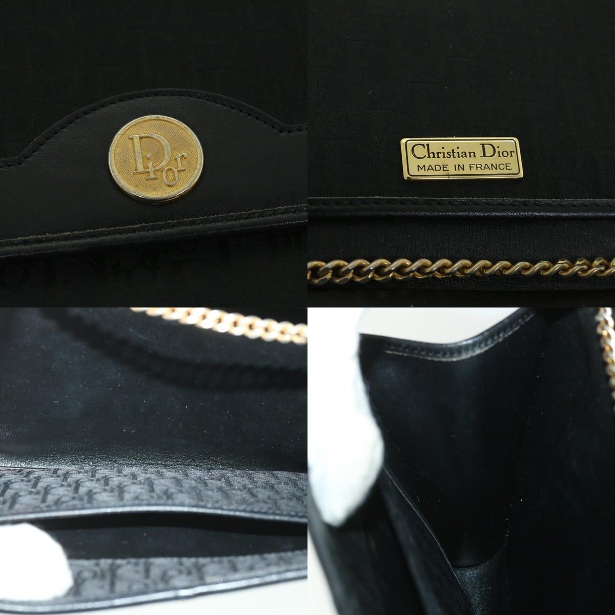 Dior DIOR Trotter Canvas Chain Shoulder Bag Black Size ONE SIZE - 11 Thumbnail