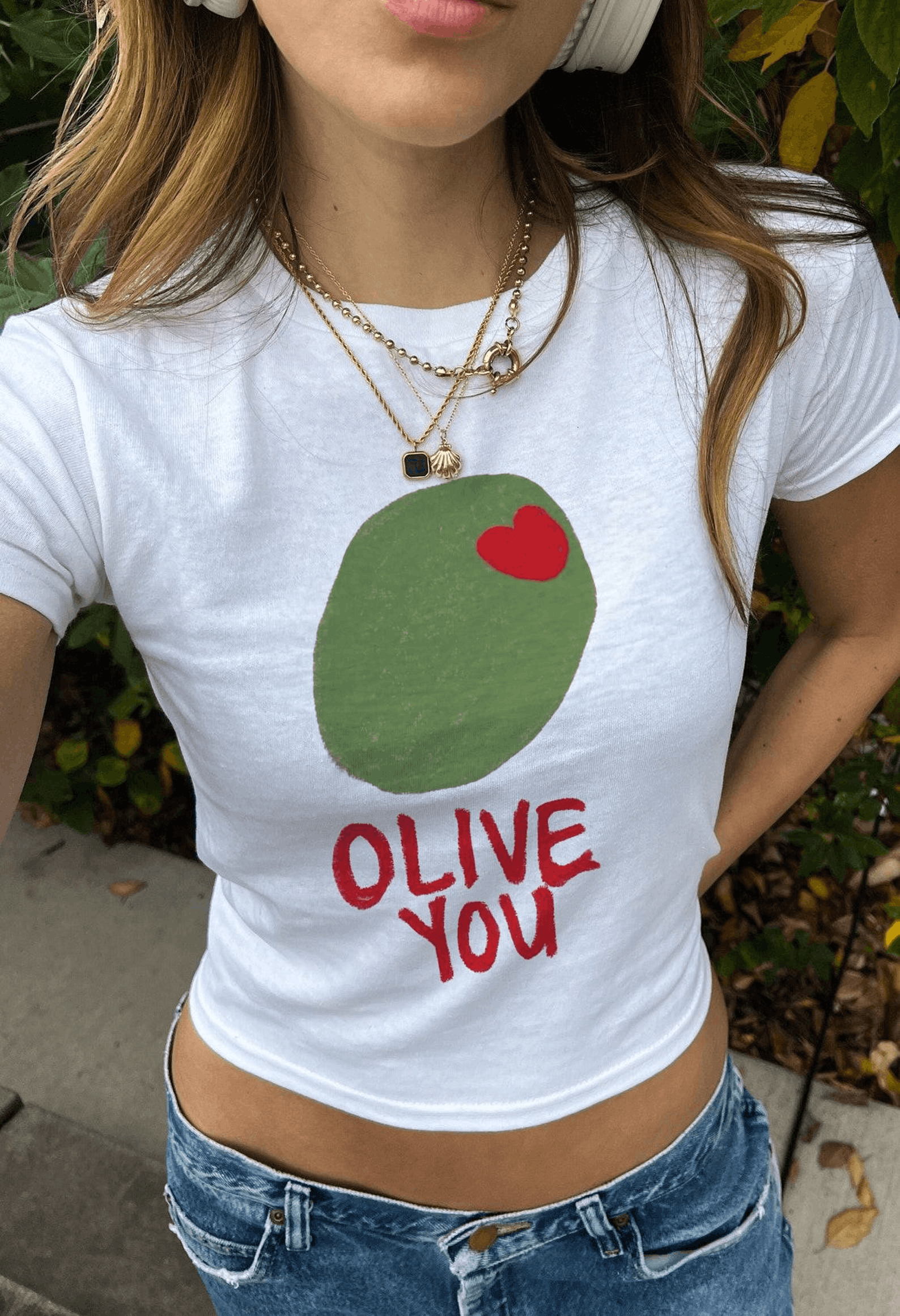 Other Olive You Women’s Baby Tee Size S / US 4 / IT 40 - 2 Thumbnail