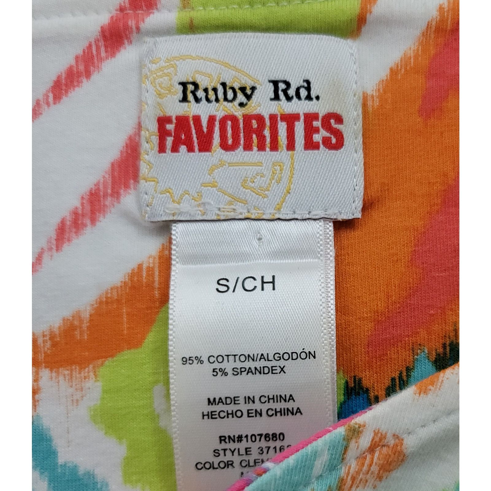 Other Ruby Rd. White Multi Color Abstract Top Small Rhinestones Size S / US 4 / IT 40 - 4 Thumbnail
