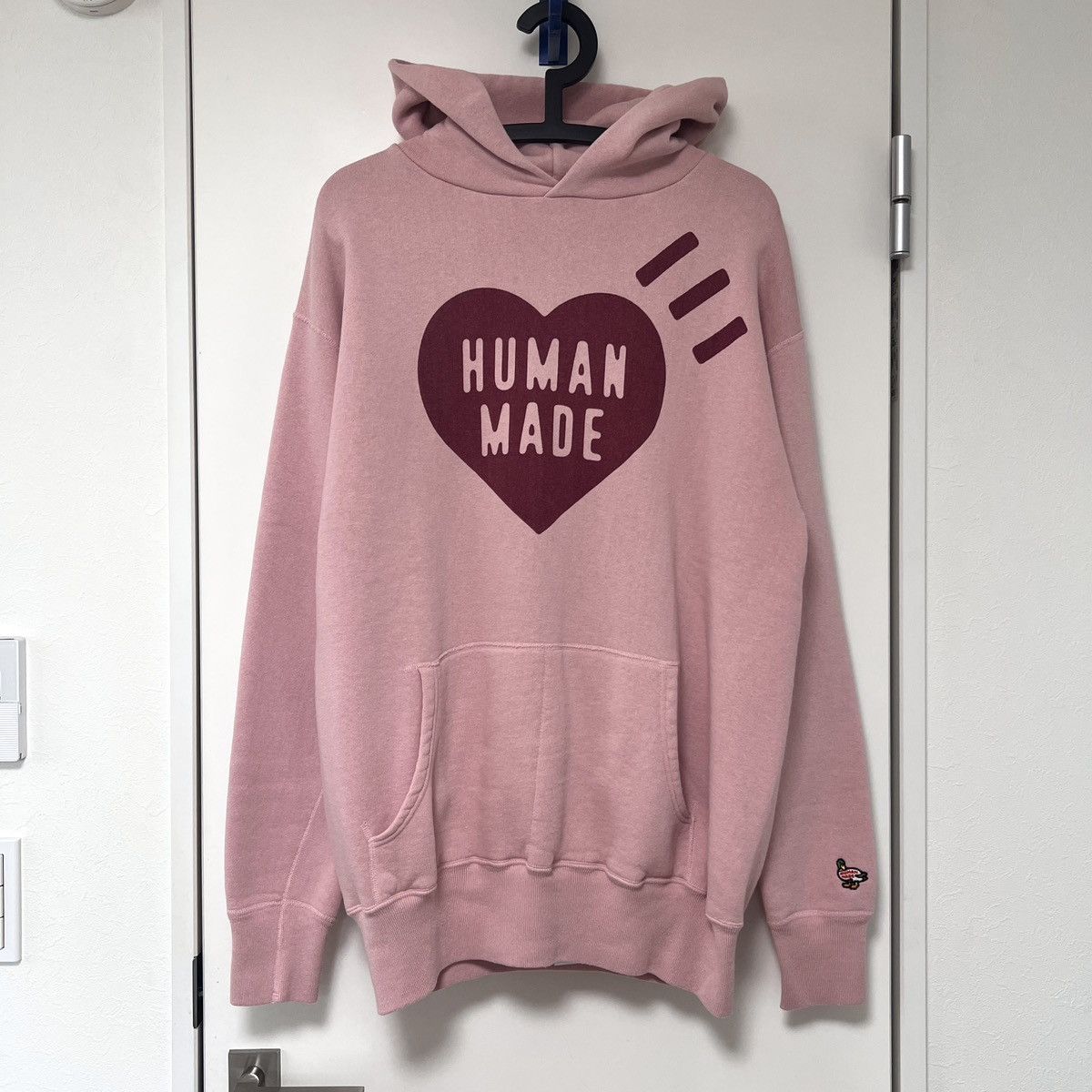 image of Human Made Heart Logo Hoodie (Pink), Men's (Size XL)