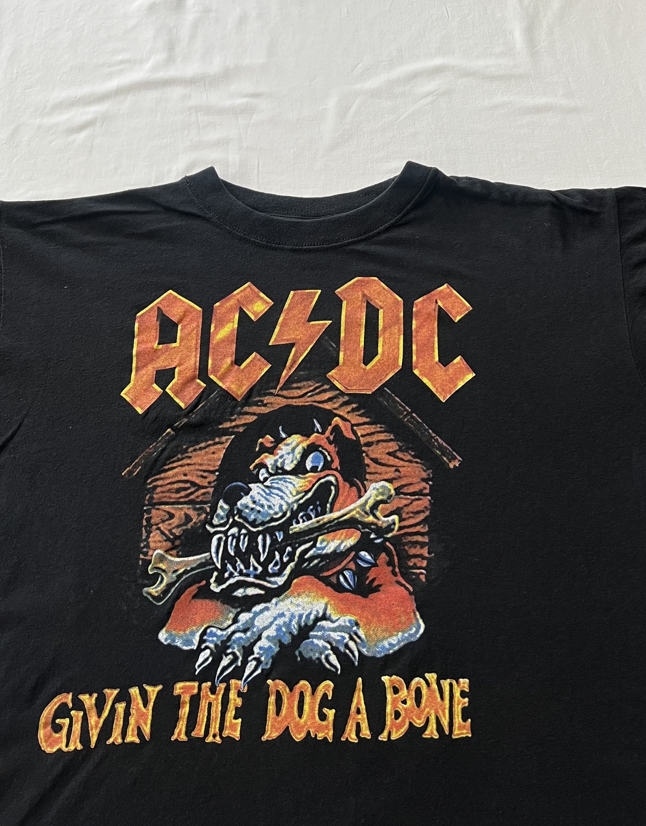Band Tees × Vintage Vintage 90s AC/DC Givin The Dog A Bone Black Tee Size US XL / EU 56 / 4 - 3 Thumbnail