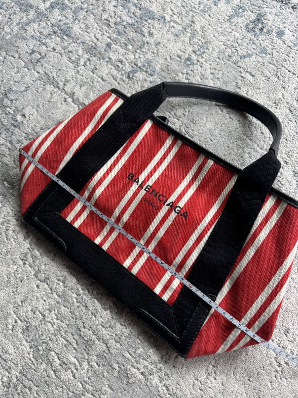 Balenciaga Balenciaga Navy Cabas Striped Tote Bag Size ONE SIZE - 12 Thumbnail