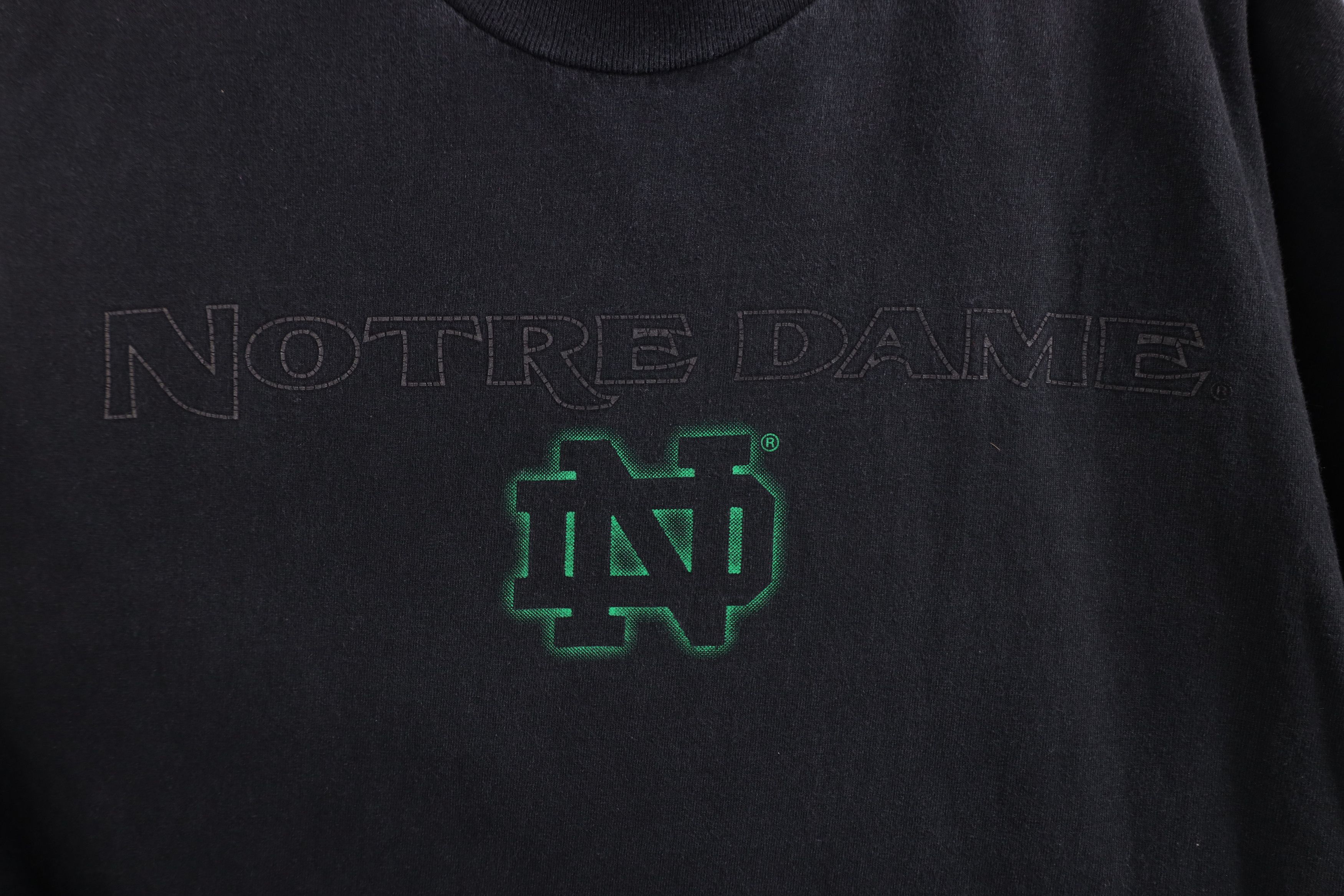 Vintage Vintage 90s Heavyweight Notre Dame University T-Shirt Black Size US XXL / EU 58 / 5 - 4 Thumbnail