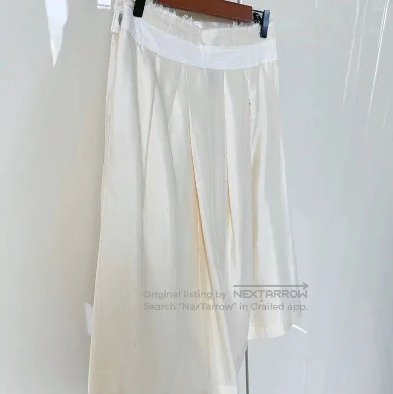 Comme des Garcons COMME des GARÇONS Cream Silk Midi Skirt . Size 23" - 2 Thumbnail