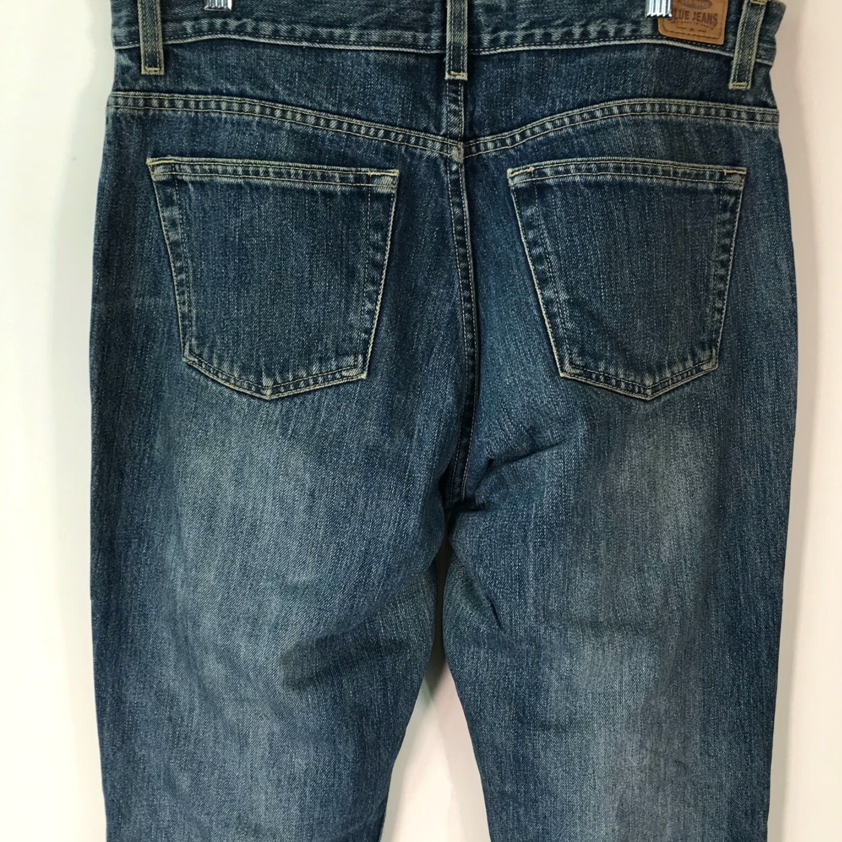 Old Navy Old Navy Women's Straight Jeans Size 12 Regular 34X32 Dark Blue Denim 5-Pocket Mid-Rise Comfort Size 34" / US 12 / IT 48 - 4 Thumbnail