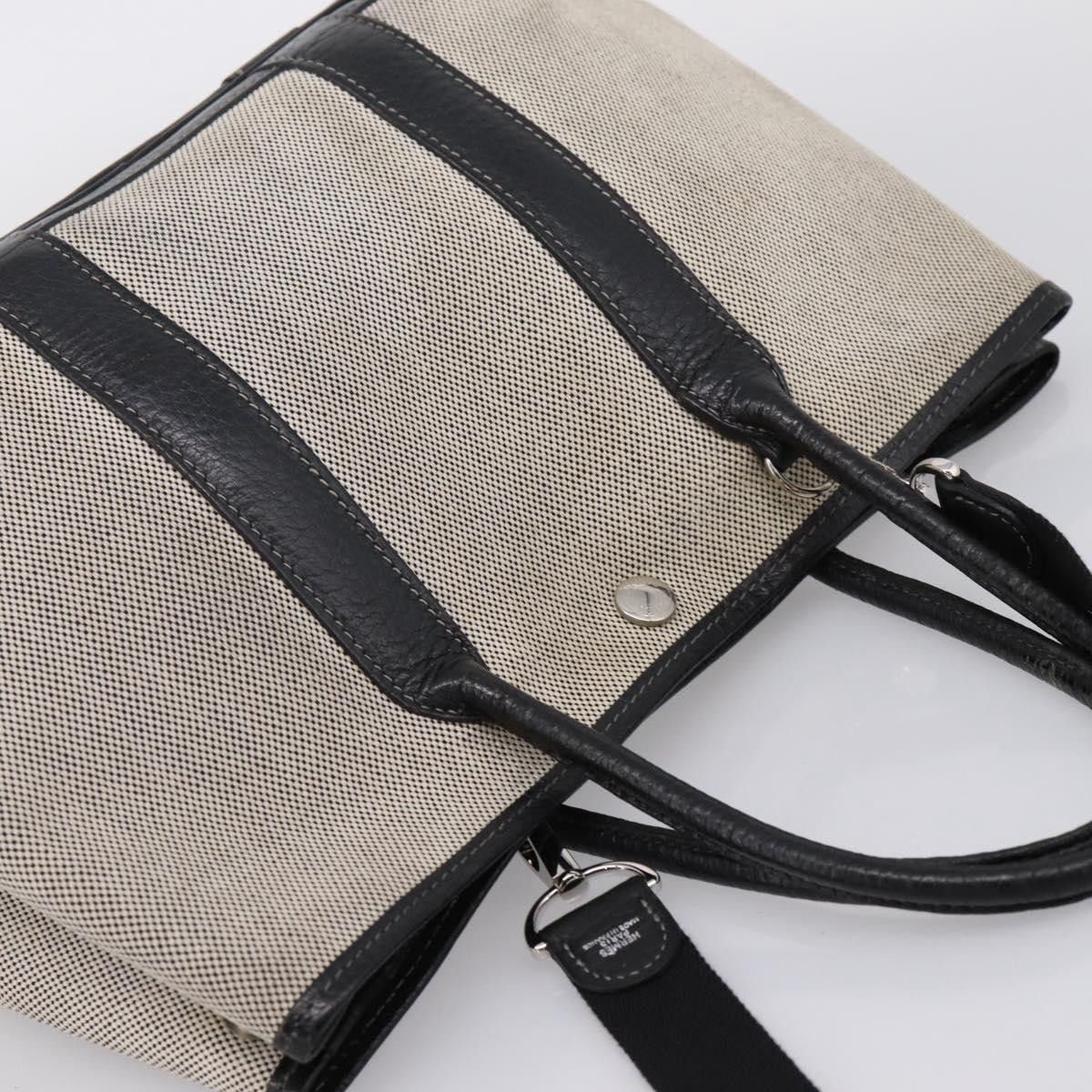 Hermes HERMES Garden Party PM Hand Bag Canvas 2way Gray Silver Auth Size ONE SIZE - 6 Thumbnail