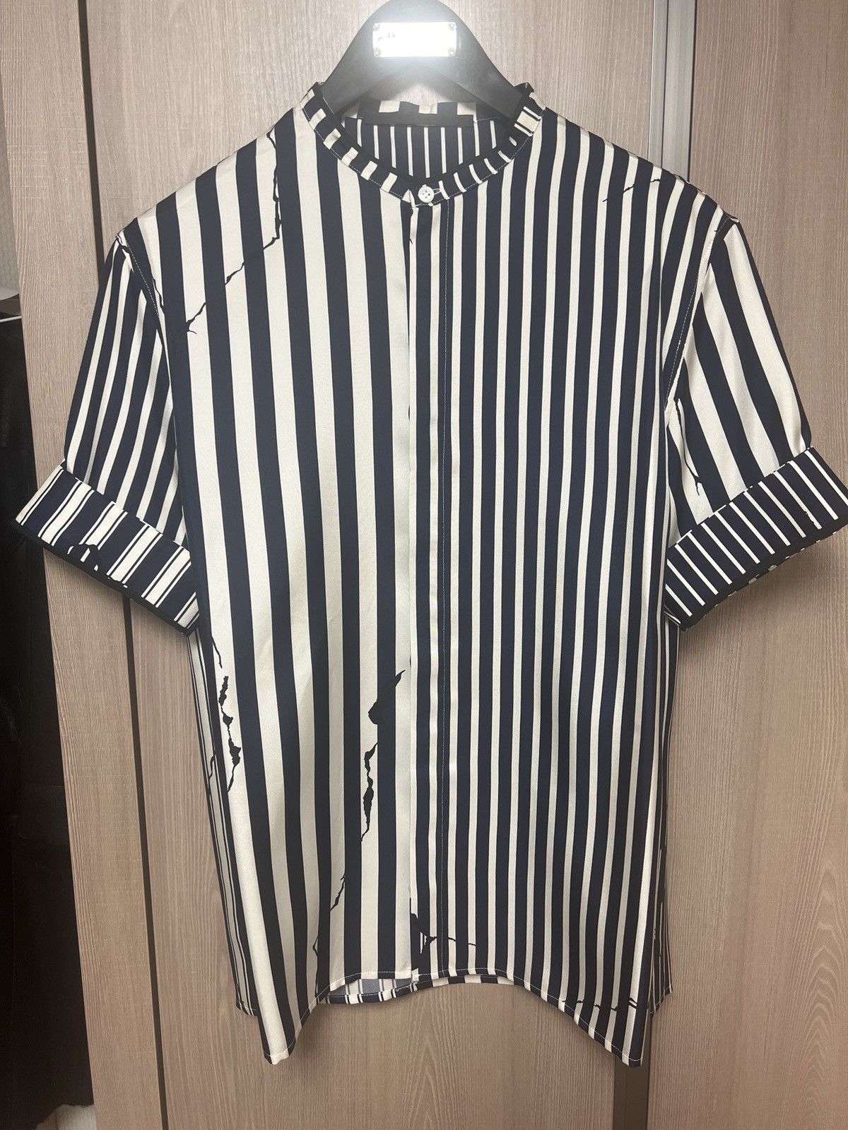 Haider Ackermann Distressed-effect striped shirt Size US M / EU 48-50 / 2 - 2 Thumbnail