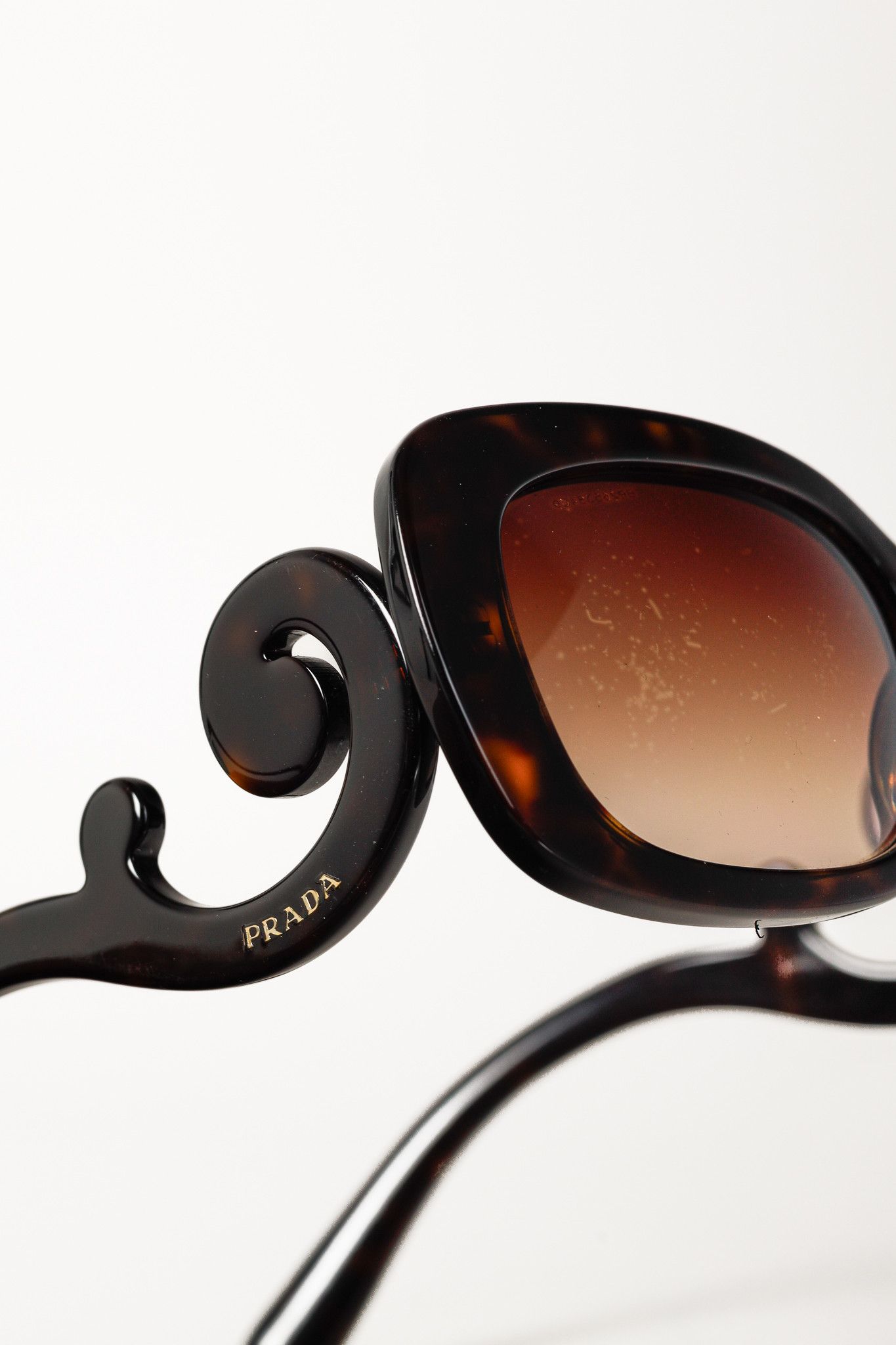 Prada Prada SPR27O Tortoiseshell Baroque Oversized Sunglasses Size ONE SIZE - 5 Thumbnail
