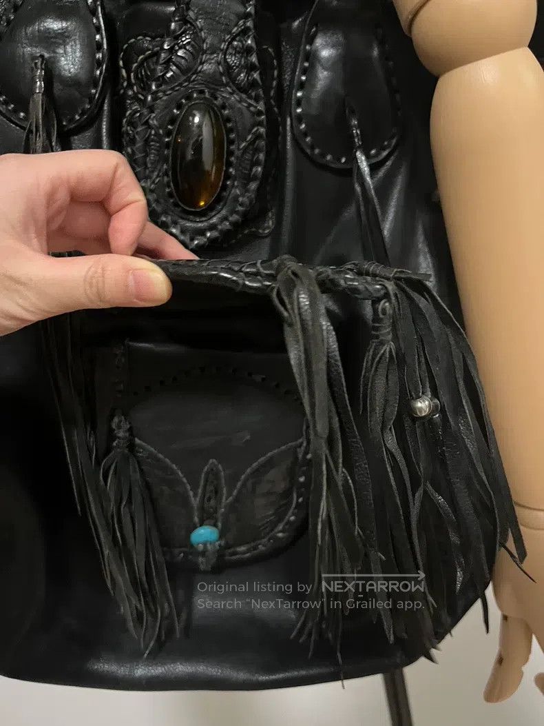 Share Spirit Homme share spirit Handbag, tote bag with fringed amber decorati Size ONE SIZE - 4 Thumbnail