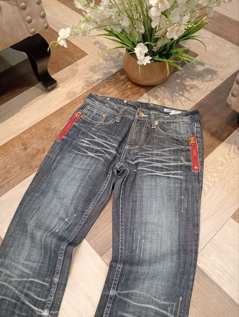semanticdesign SEMANTIC DESIGN JAPAN BLUE WASHED FLARED DENIM PANTS Size US 30 / EU 46 - 4 Thumbnail