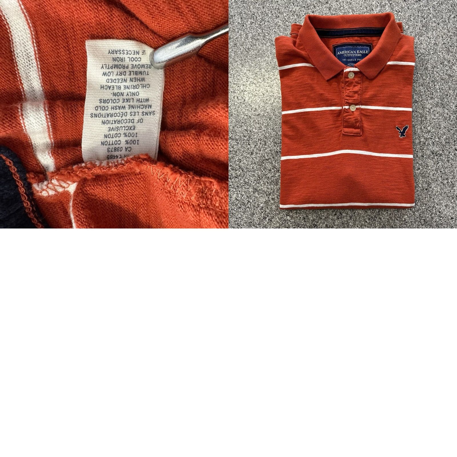 American Eagle Outfitters VINTAGE American Eagle Shirt Mens 2XL Orange Striped Polo Long Sleeve Shirt Size US XXL / EU 58 / 5 - 8 Thumbnail