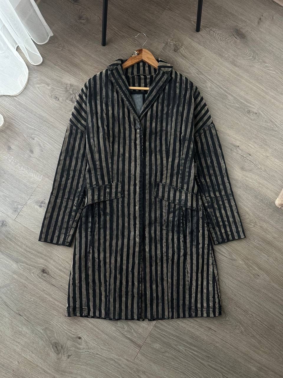 Annette Gortz × Japanese Brand × Vintage Vintage Japanese Avant Garde Striped Womesn Coat Jacket Size M / US 6-8 / IT 42-44 - 5 Thumbnail
