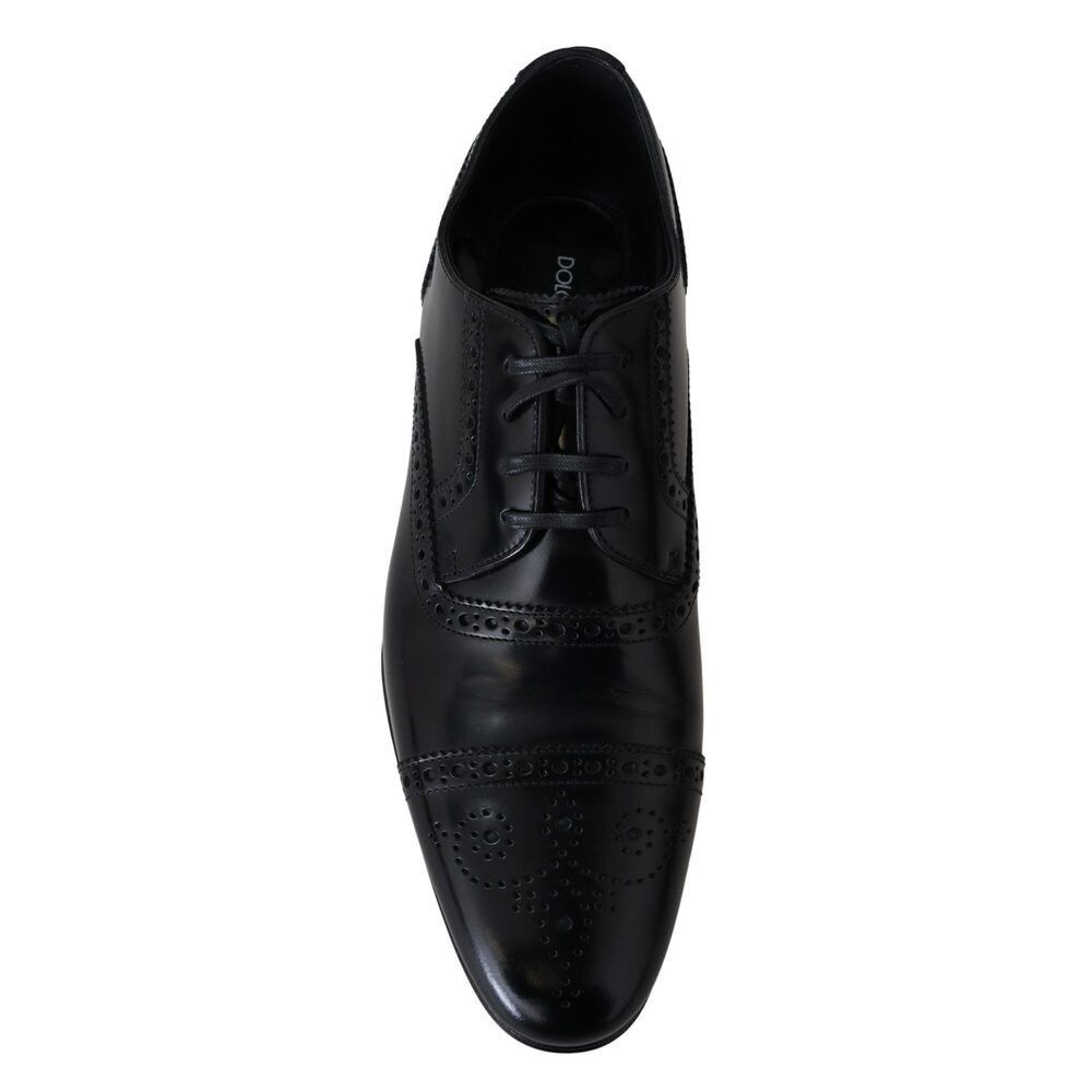 Dolce & Gabbana Dolce & Gabbana Elegant Black Leather Formal Derby Shoes Size US 6 / EU 39 - 5 Thumbnail