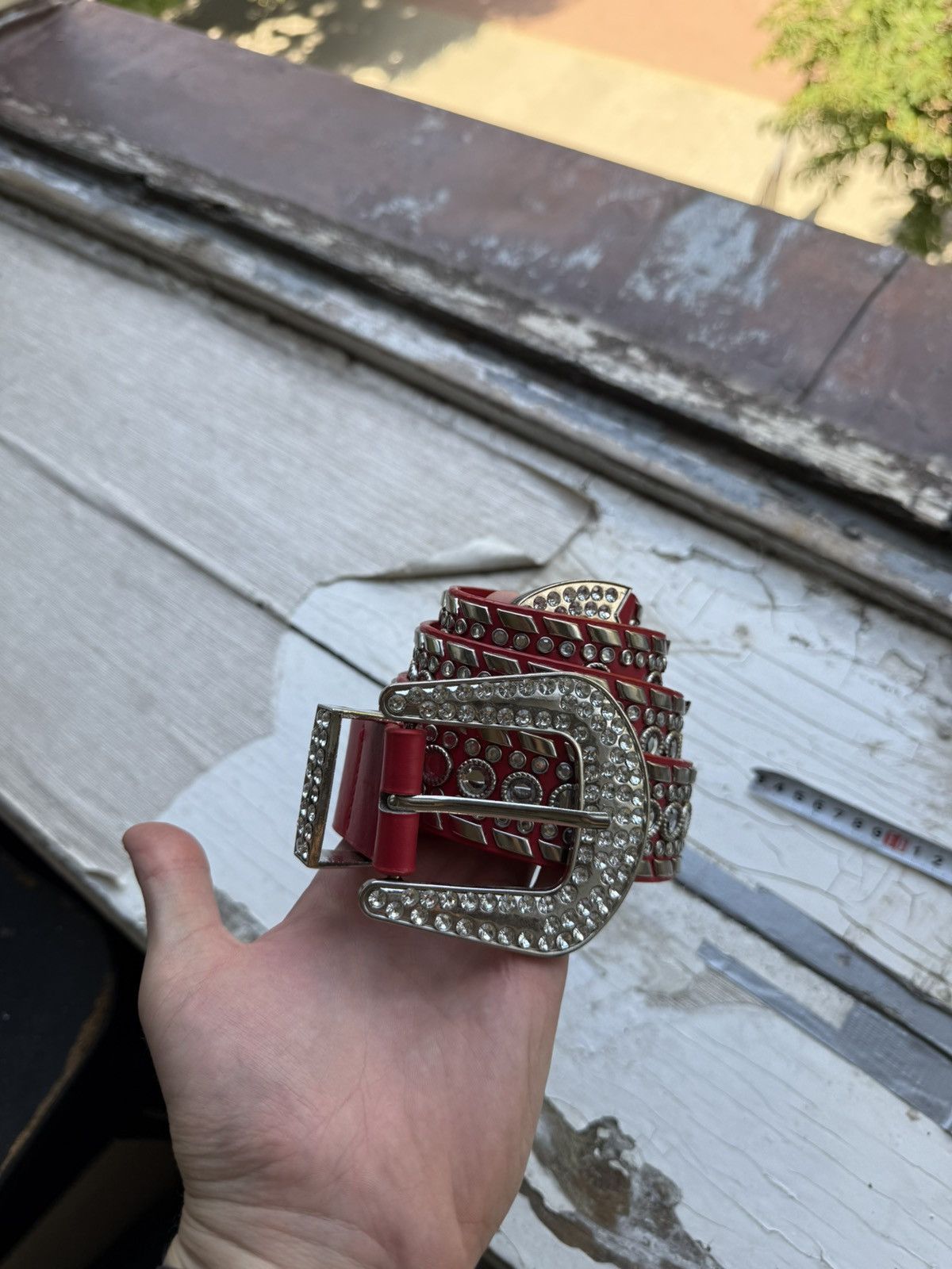 B.B. Simon Y2k 2000s BB Simon Type Red Rhinestone Crystal Belt Size ONE SIZE - 18 Thumbnail