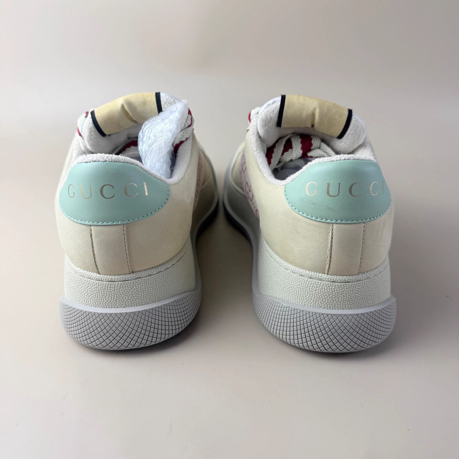 Gucci Gucci Gray Pink Double G Puffy Lace-up Sneaker Size US 8 / IT 38 - 3 Thumbnail