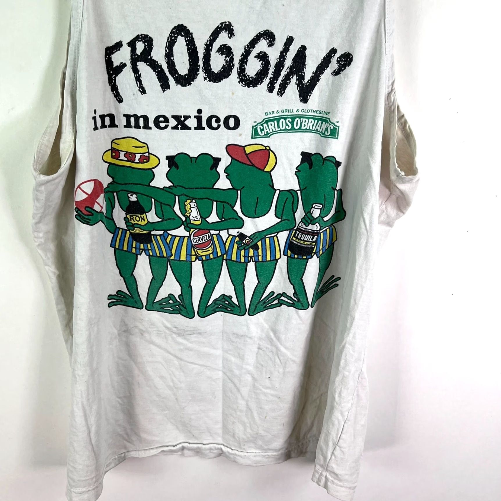Vintage VINTAGE Carlos O'Brian's Froggin Puerto Vallarta Tank Top Mens XL Distressed Size US XL / EU 56 / 4 - 4 Thumbnail