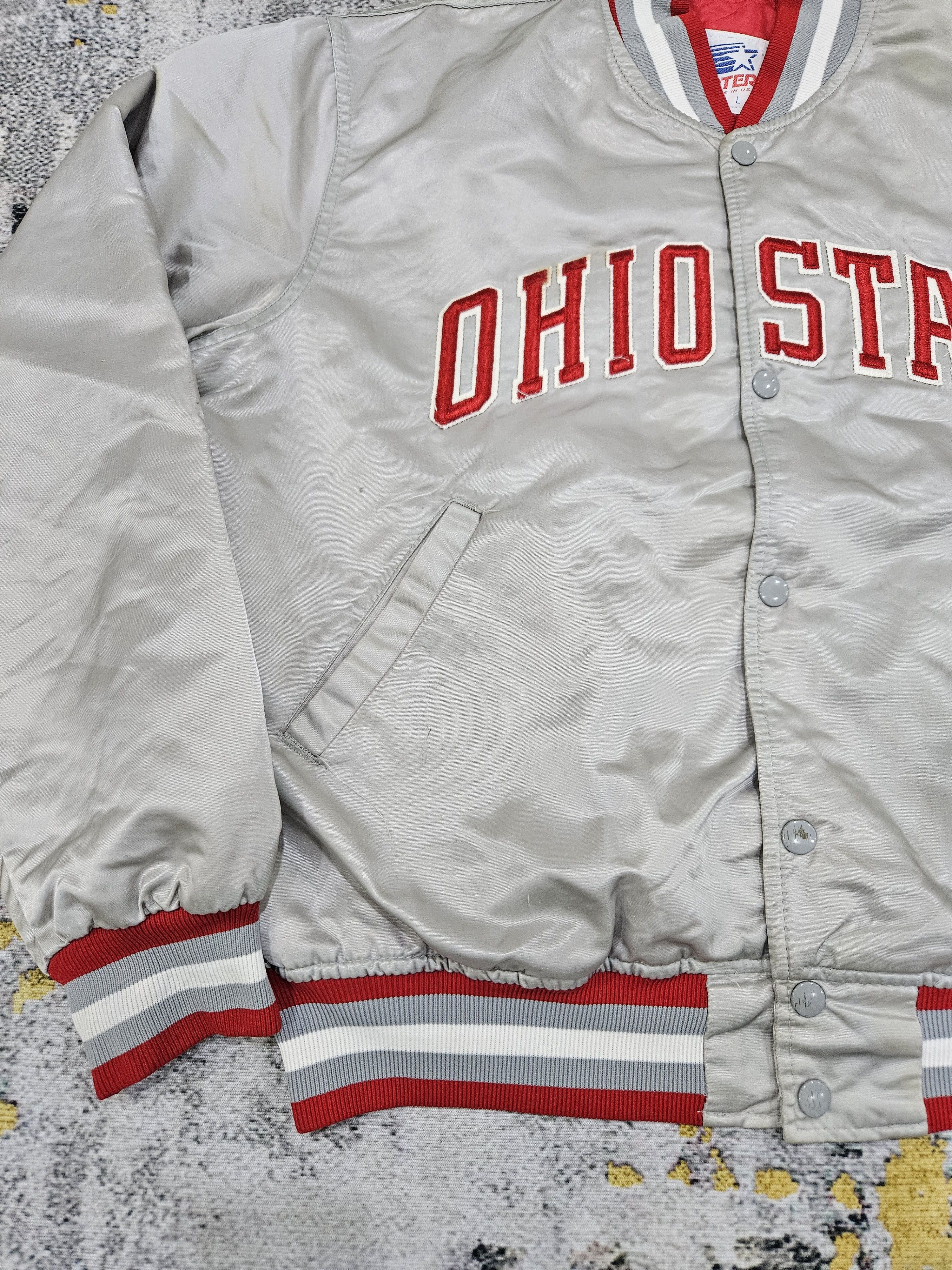 Starter Vintage 90s STARTER Ohio State Buckeyes Satin Bomber Jacket Size US L / EU 52-54 / 3 - 6 Thumbnail