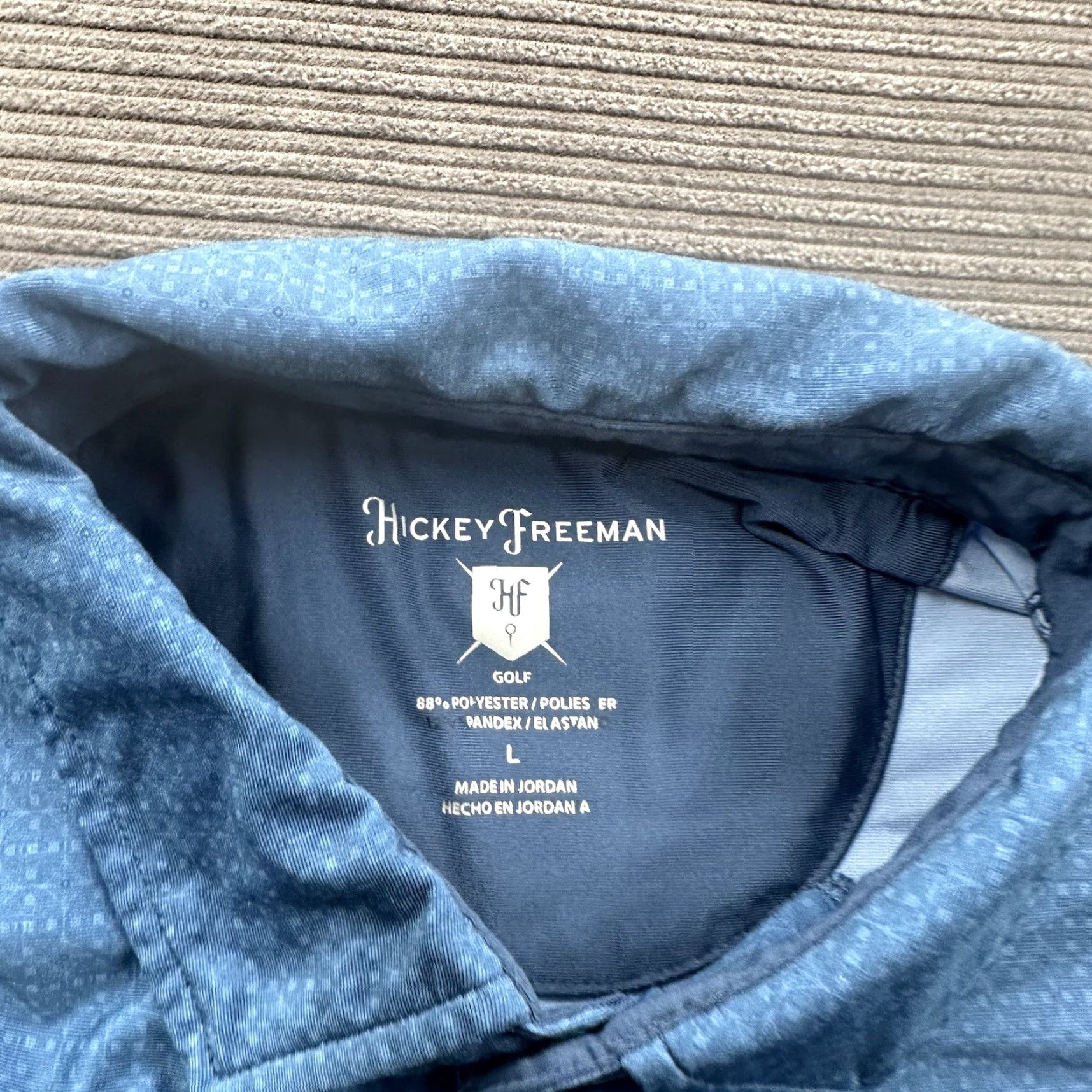 Vintage Hickey Freeman Polo Shirt Men L Blue Geometric Print Golf Outdoors Shirt Polo L Blue Geometric Print Golf Outdoors Mens Size US L / EU 52-54 / 3 - 4 Thumbnail